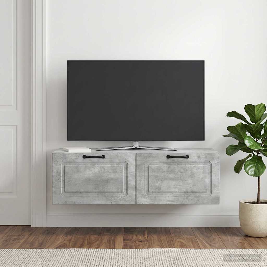Wandmontierter TV-Schrank Betongrau 98 x 41 x 30 cm