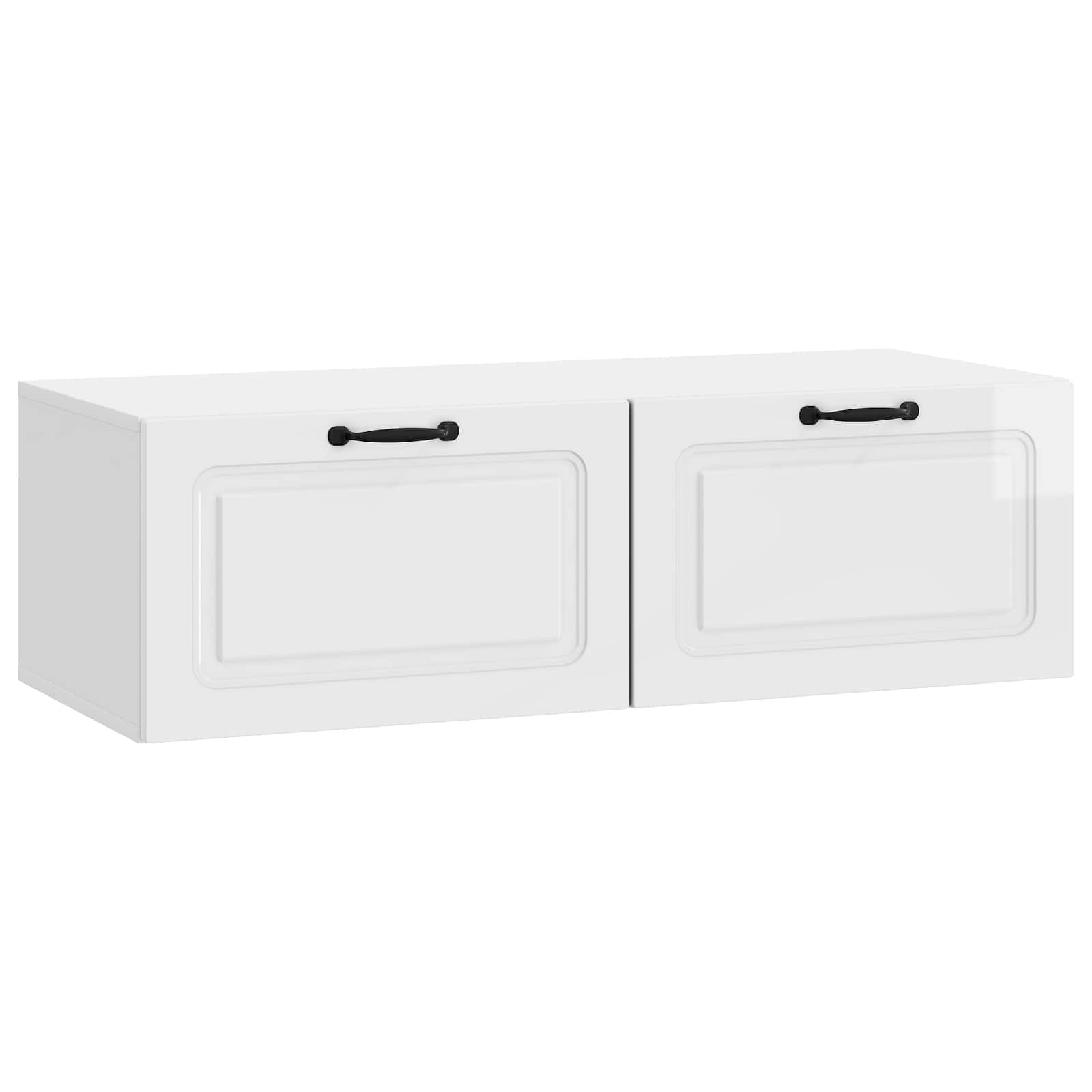 Wandmontierter TV-Schrank Hochglanz Weiß 98 x 41 x 30 cm
