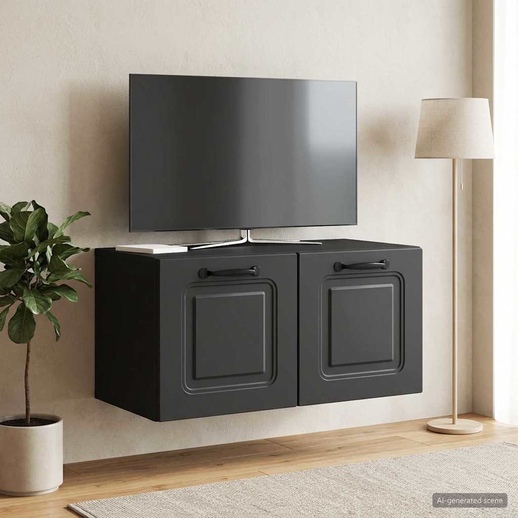 Wandmontierter TV-Schrank Schwarz 59,5 x 31 x 30 cm