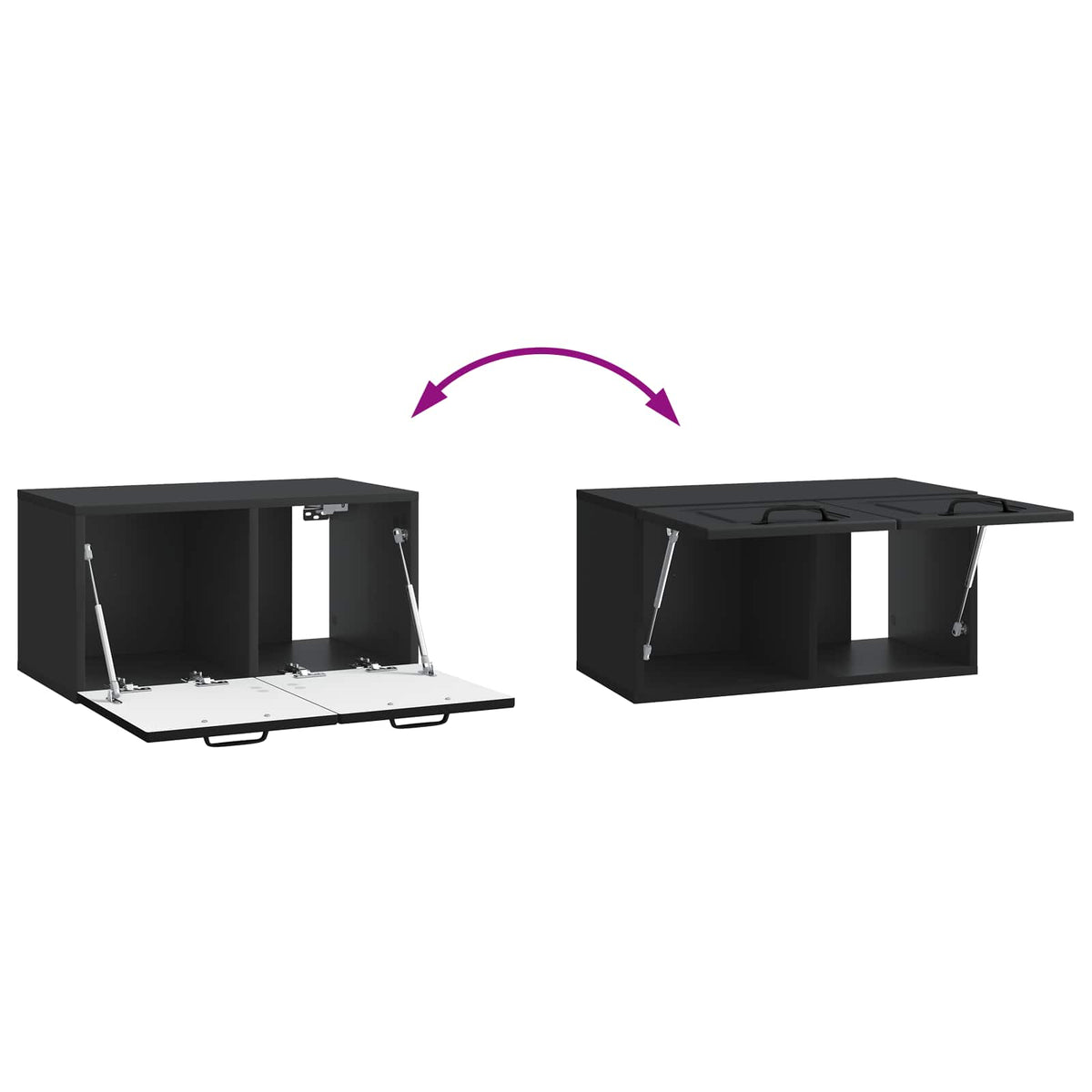 Wandmontierter TV-Schrank Schwarz 59,5 x 31 x 30 cm