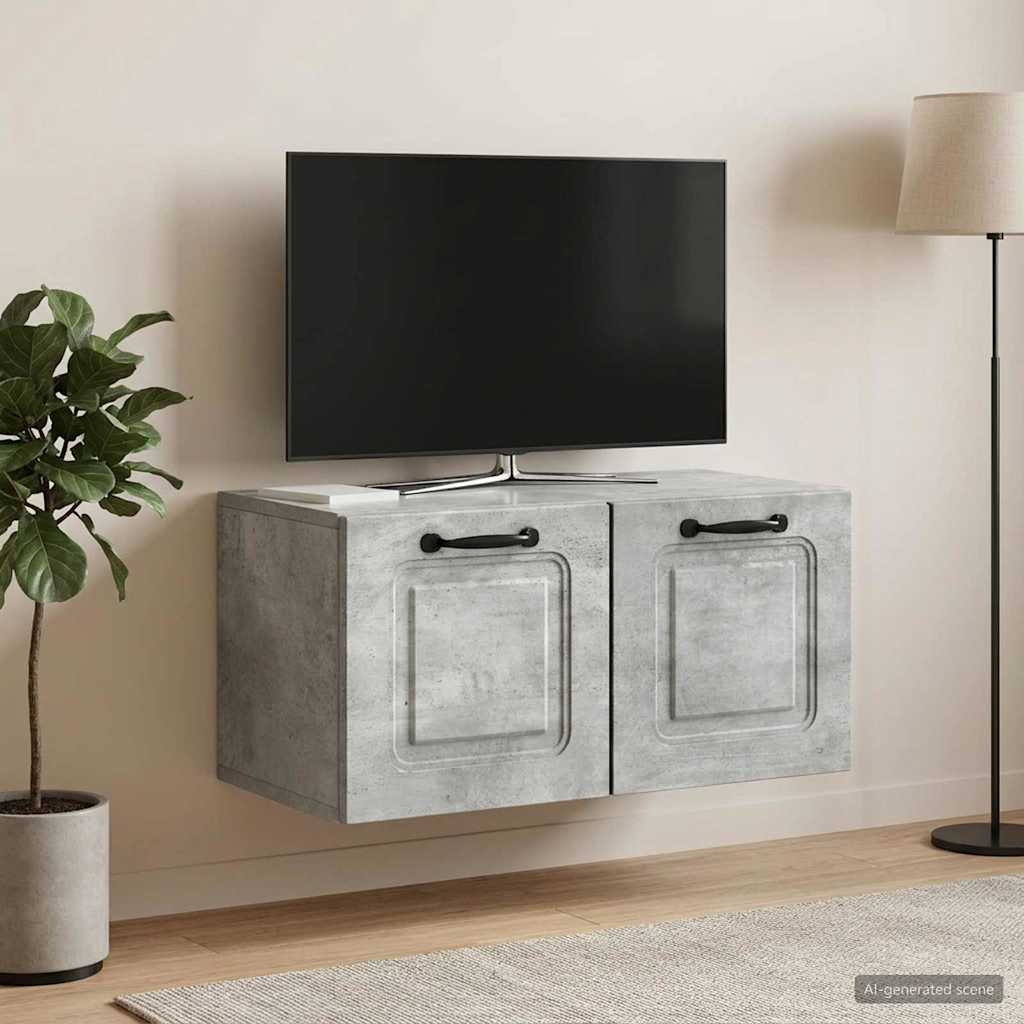 Wandmontierter TV-Schrank Betongrau 59,5 x 31 x 30 cm