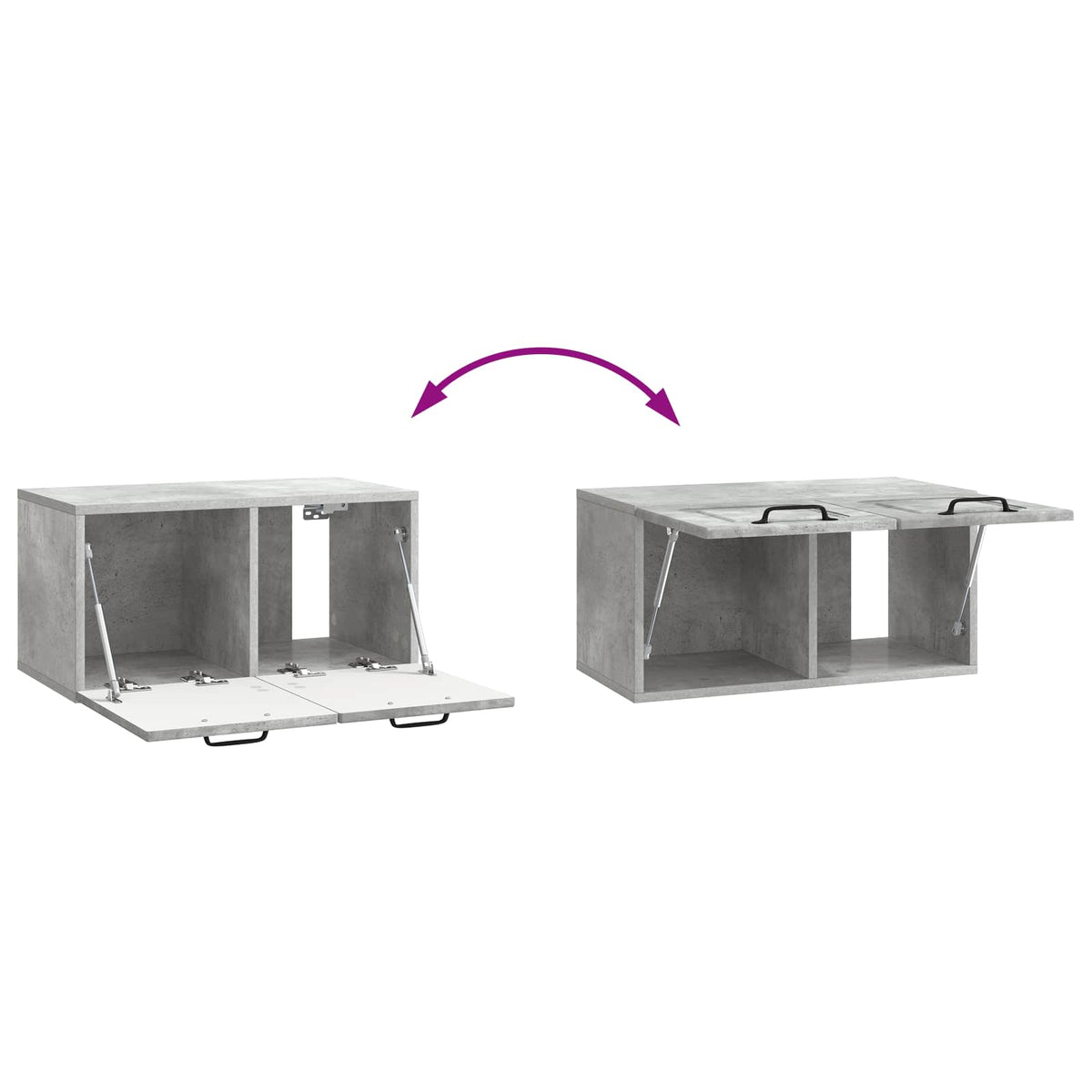 Wandmontierter TV-Schrank Betongrau 59,5 x 31 x 30 cm