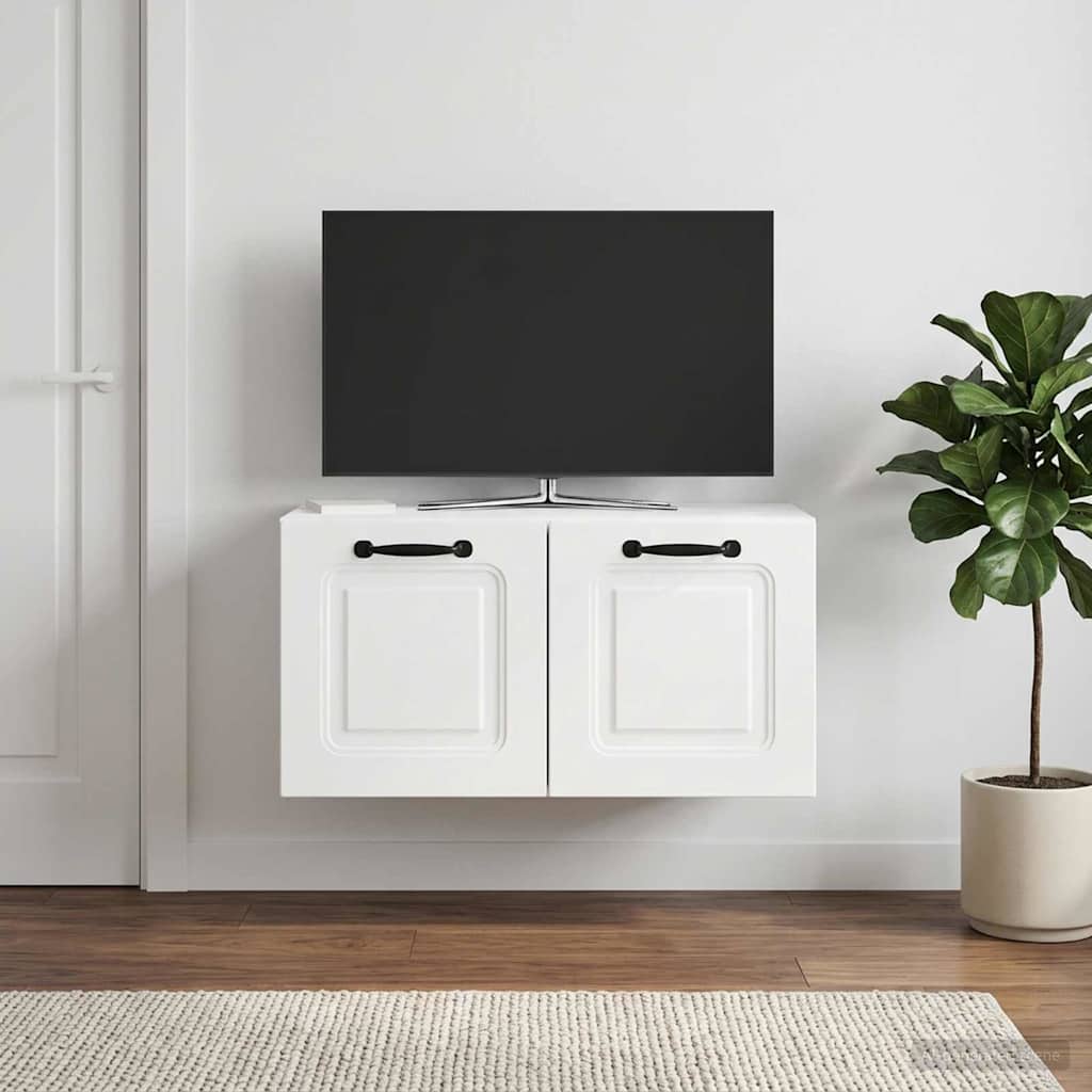 Wandmontierter TV-Schrank Hochglanz Weiß 59,5 x 31 x 30 cm