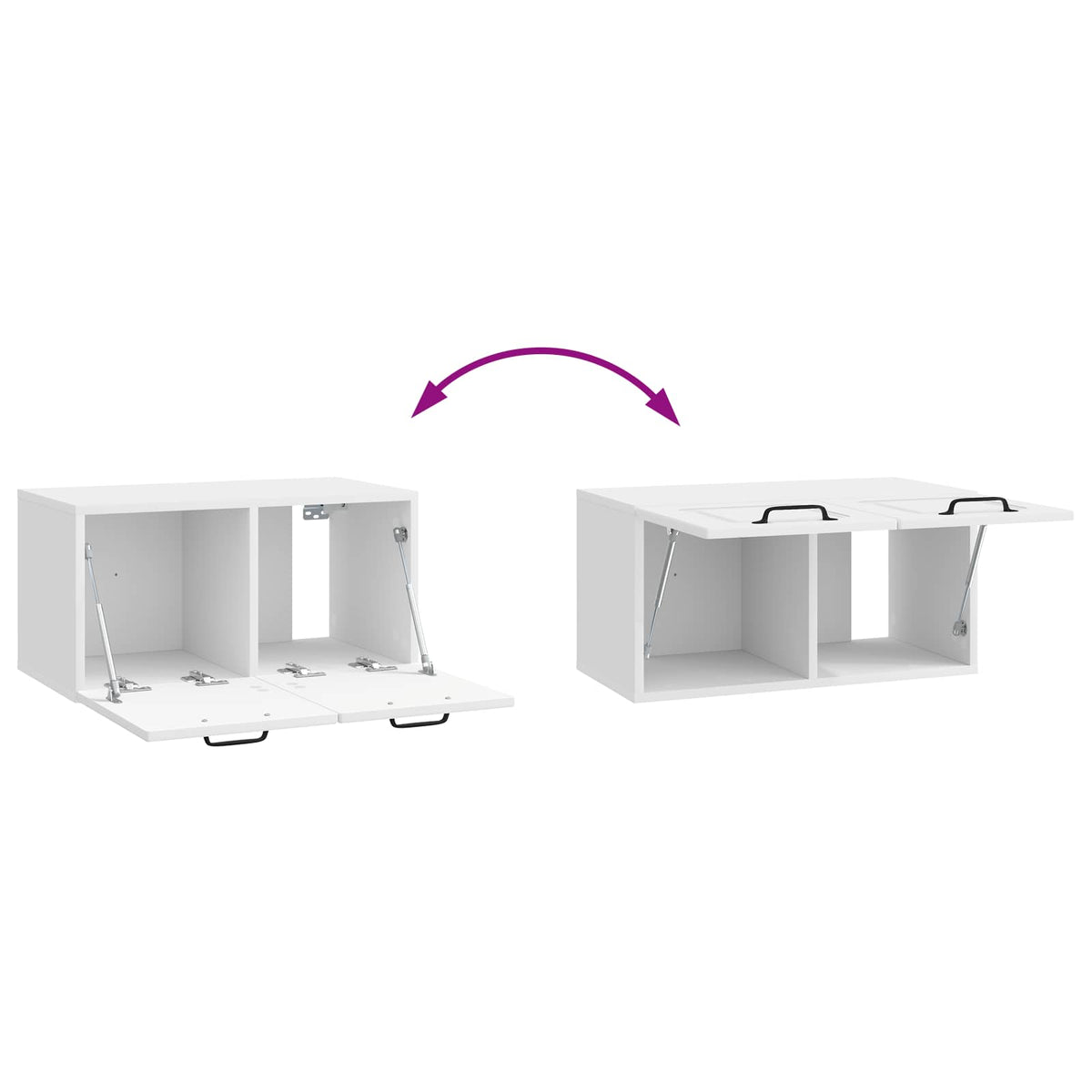 Wandmontierter TV-Schrank Hochglanz Weiß 59,5 x 31 x 30 cm