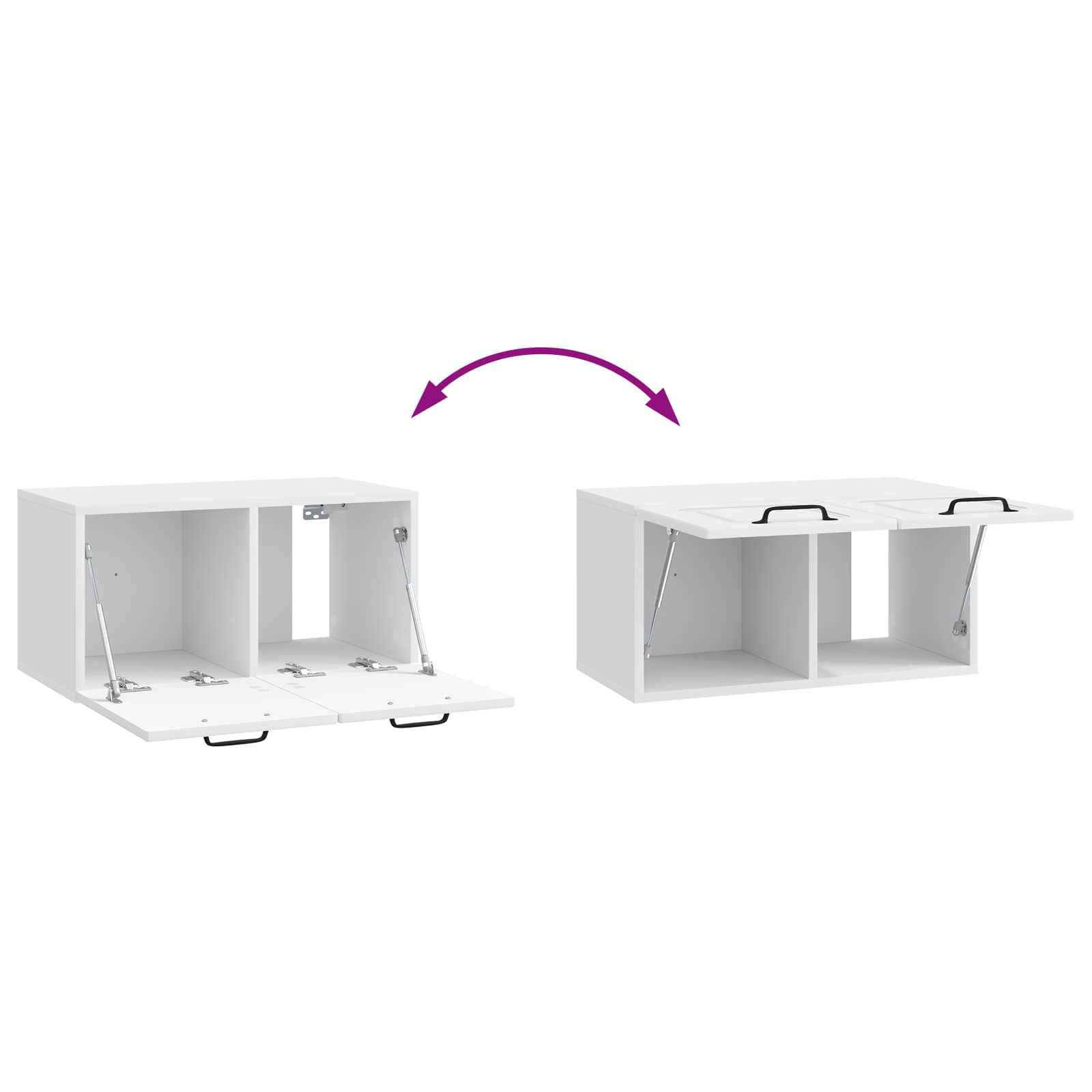 Wandmontierter TV-Schrank Hochglanz Weiß 59,5 x 31 x 30 cm