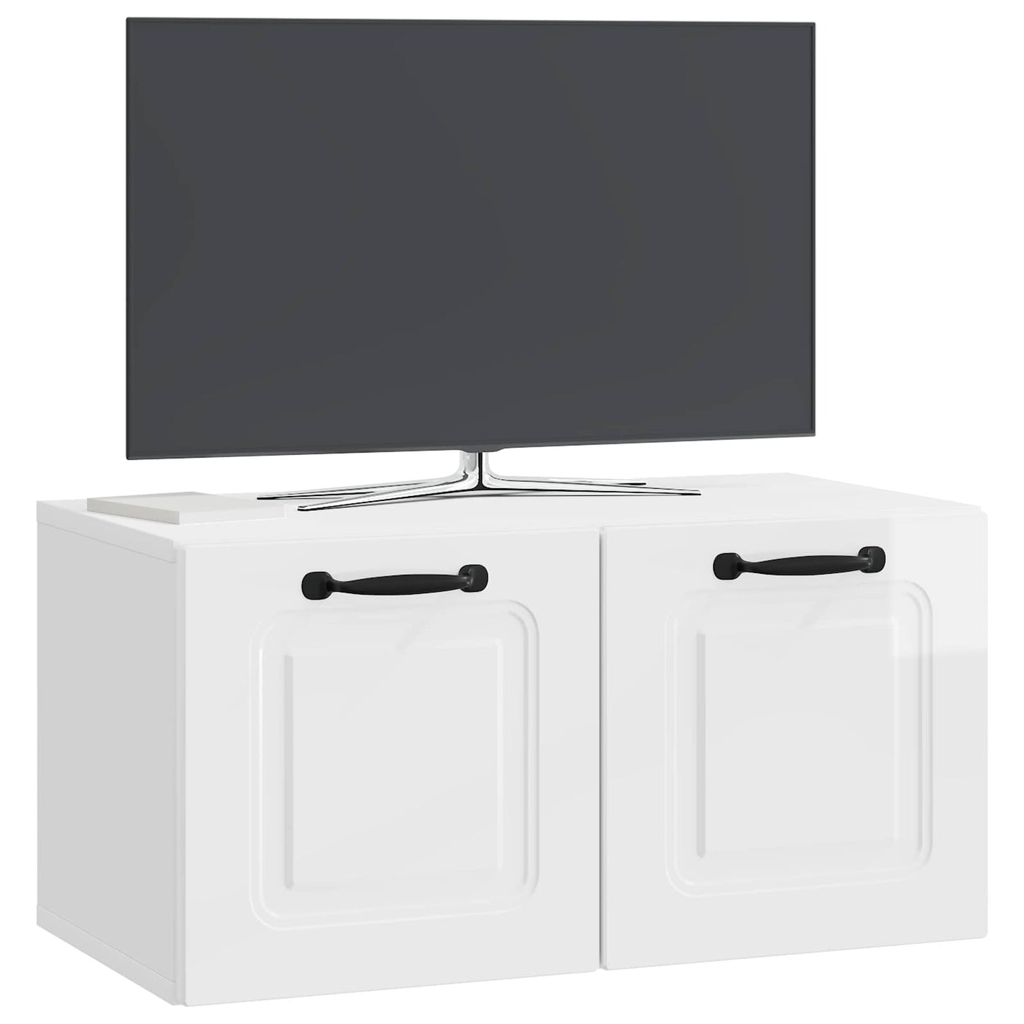 Wandmontierter TV-Schrank Hochglanz Weiß 59,5 x 31 x 30 cm