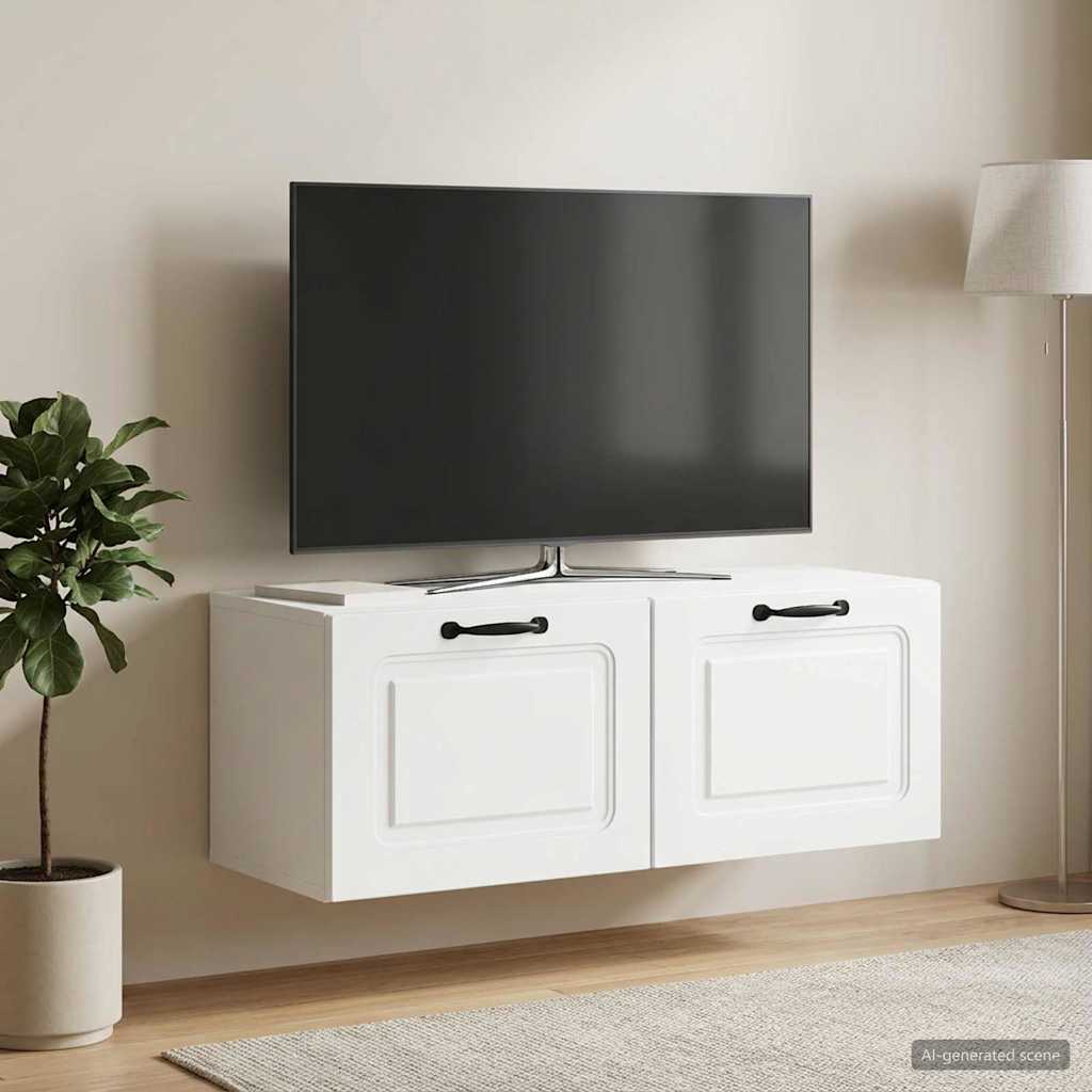 Wandmontierter TV-Schrank Weiß 78,5 x 31 x 30 cm Holzwerkstoff
