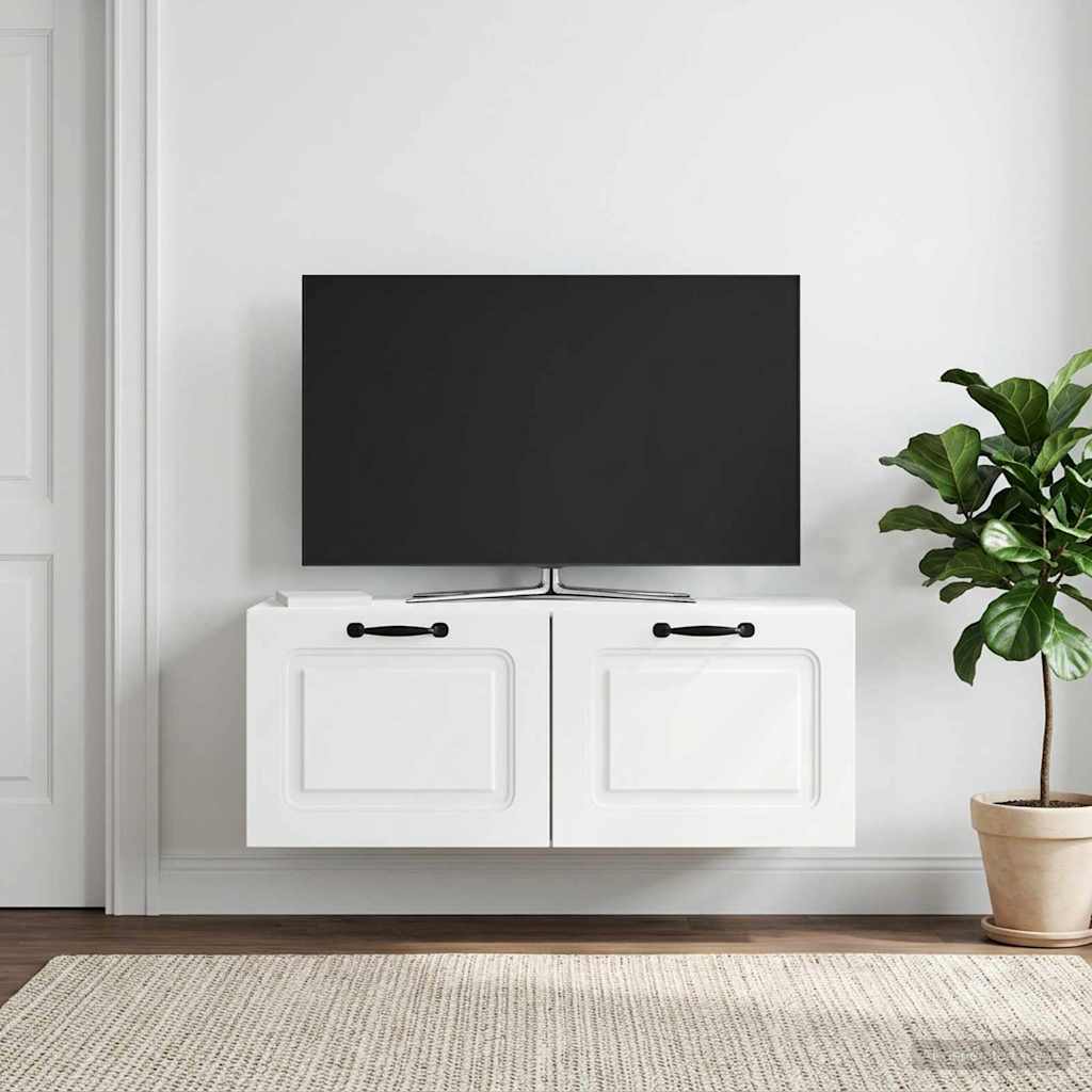 Wandmontierter TV-Schrank Weiß 78,5 x 31 x 30 cm Holzwerkstoff