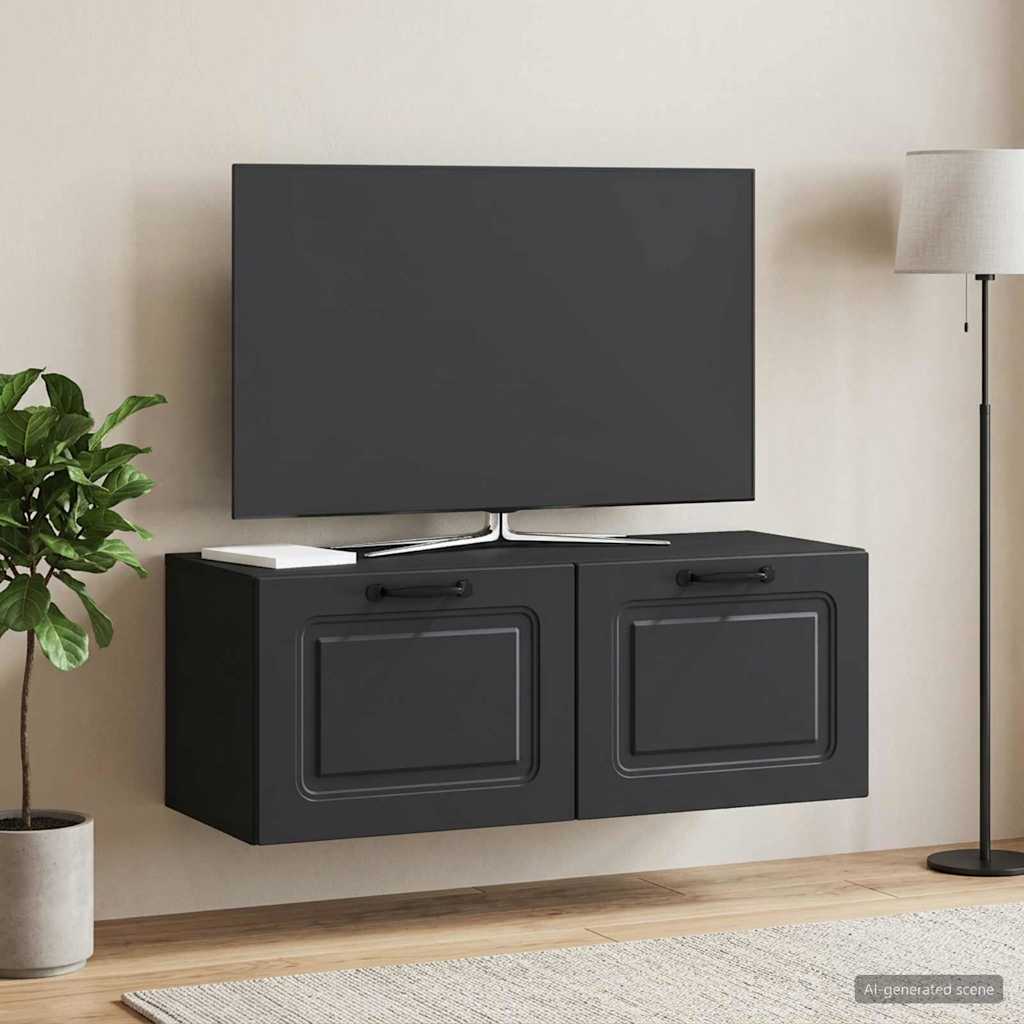 Wandmontierter TV-Schrank Schwarz 78,5 x 31 x 30 cm