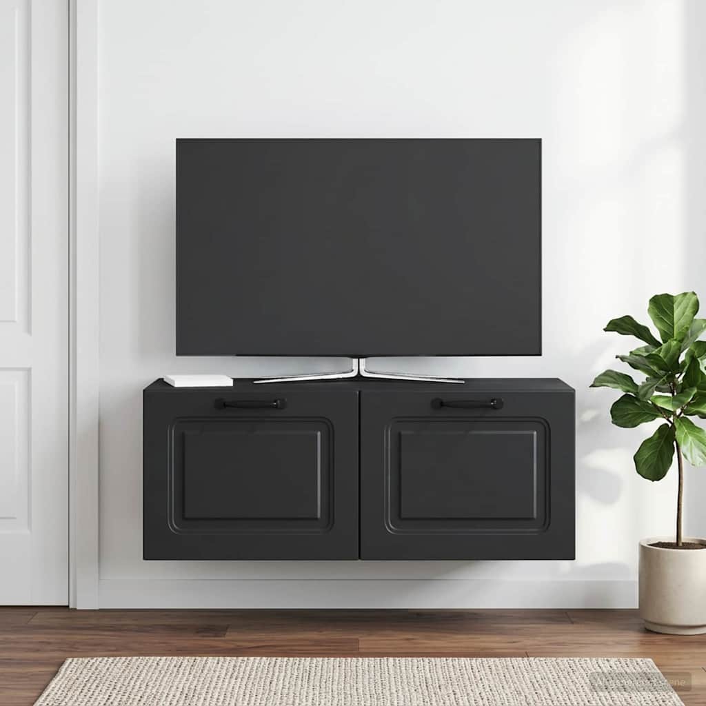 Wandmontierter TV-Schrank Schwarz 78,5 x 31 x 30 cm