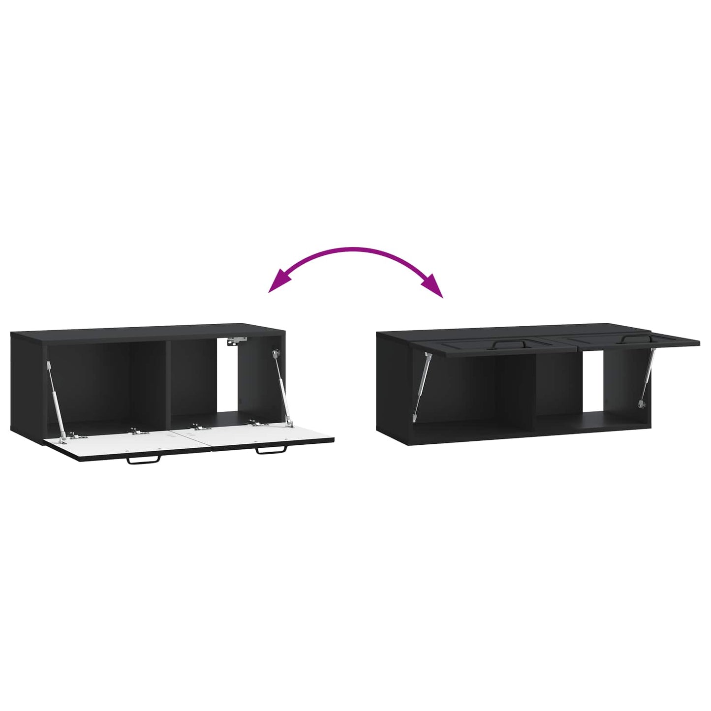 Wandmontierter TV-Schrank Schwarz 78,5 x 31 x 30 cm