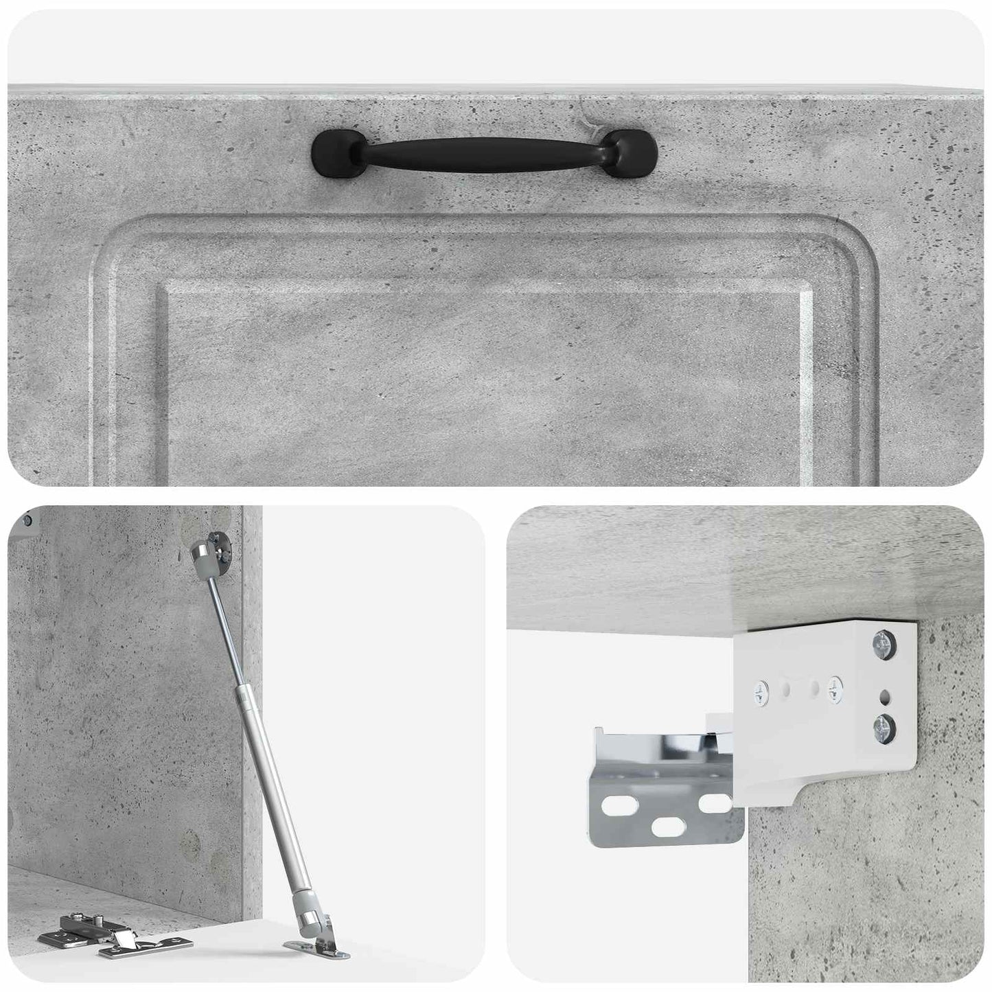 Wandmontierter TV-Schrank Betongrau 78,5 x 31 x 30 cm