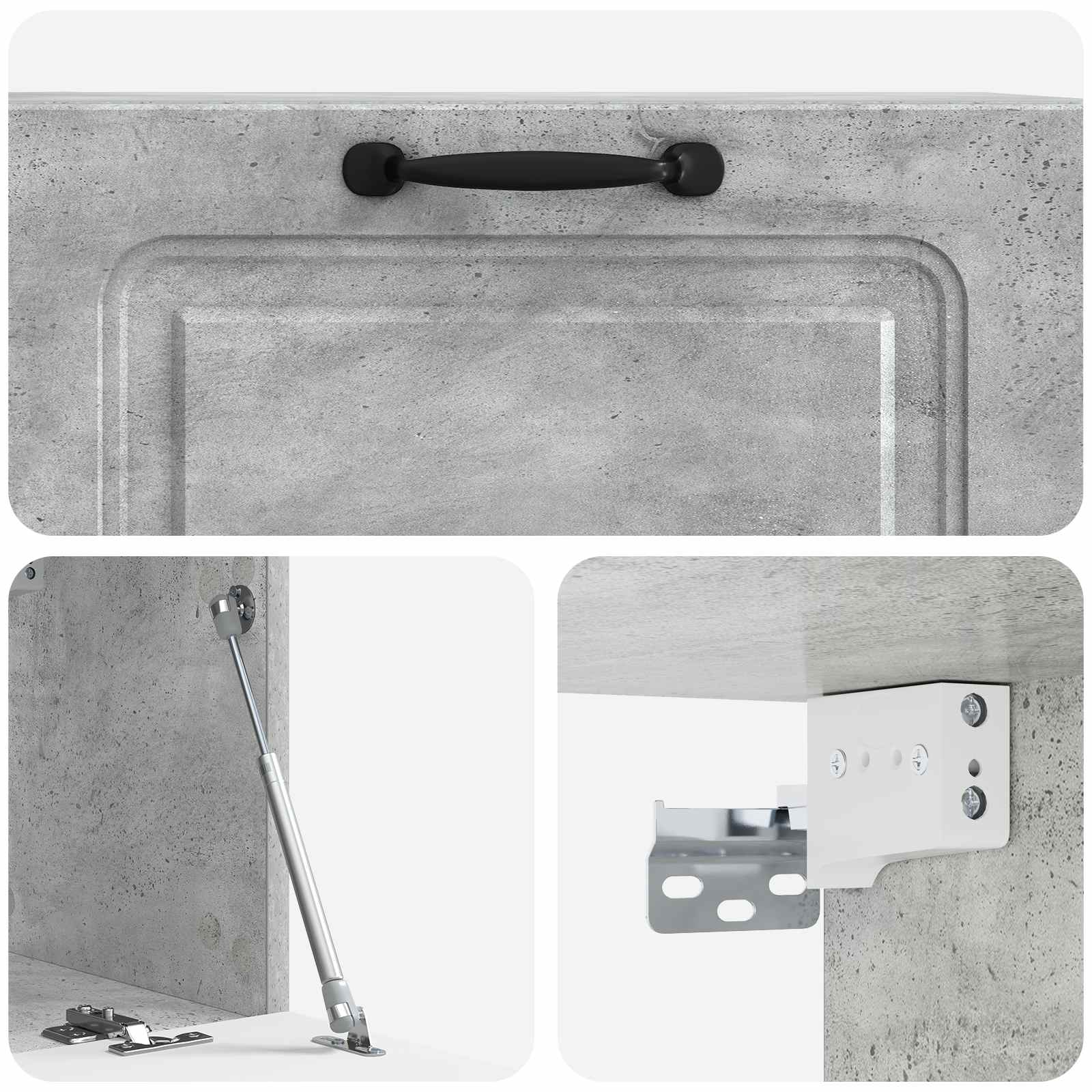 Wandmontierter TV-Schrank Betongrau 78,5 x 31 x 30 cm
