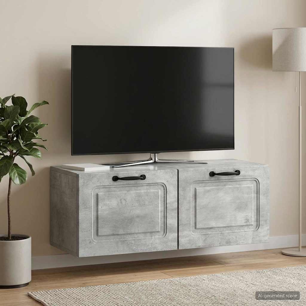 Wandmontierter TV-Schrank Betongrau 78,5 x 31 x 30 cm