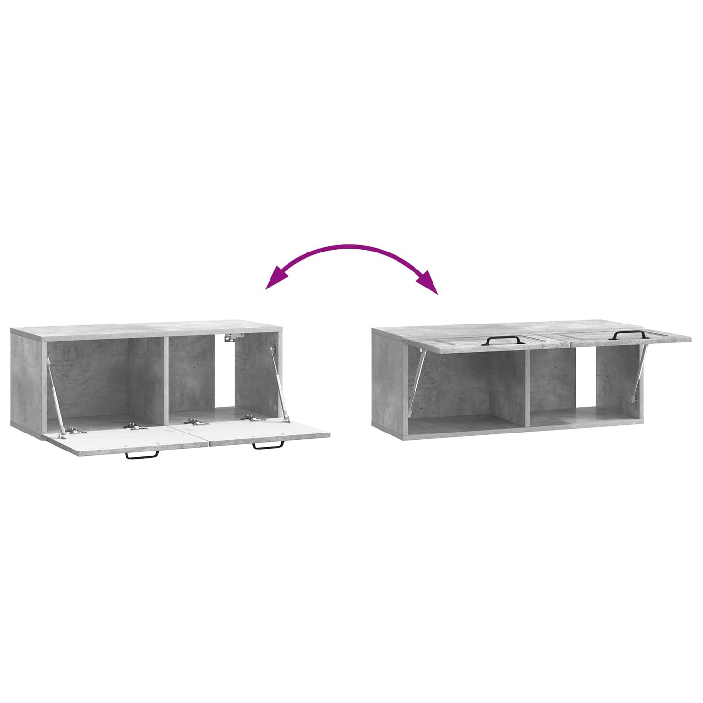 Wandmontierter TV-Schrank Betongrau 78,5 x 31 x 30 cm