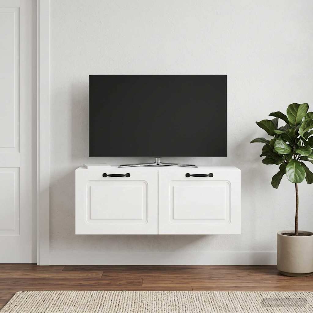 Wandmontierter TV-Schrank Hochglanz Weiß 78,5 x 31 x 30 cm