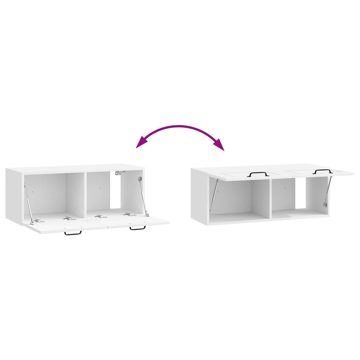 Wandmontierter TV-Schrank Hochglanz Weiß 78,5 x 31 x 30 cm