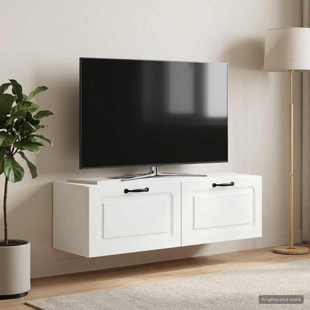 Wandmontierter TV-Schrank Weiß 98 x 31 x 30 cm Holzwerkstoff