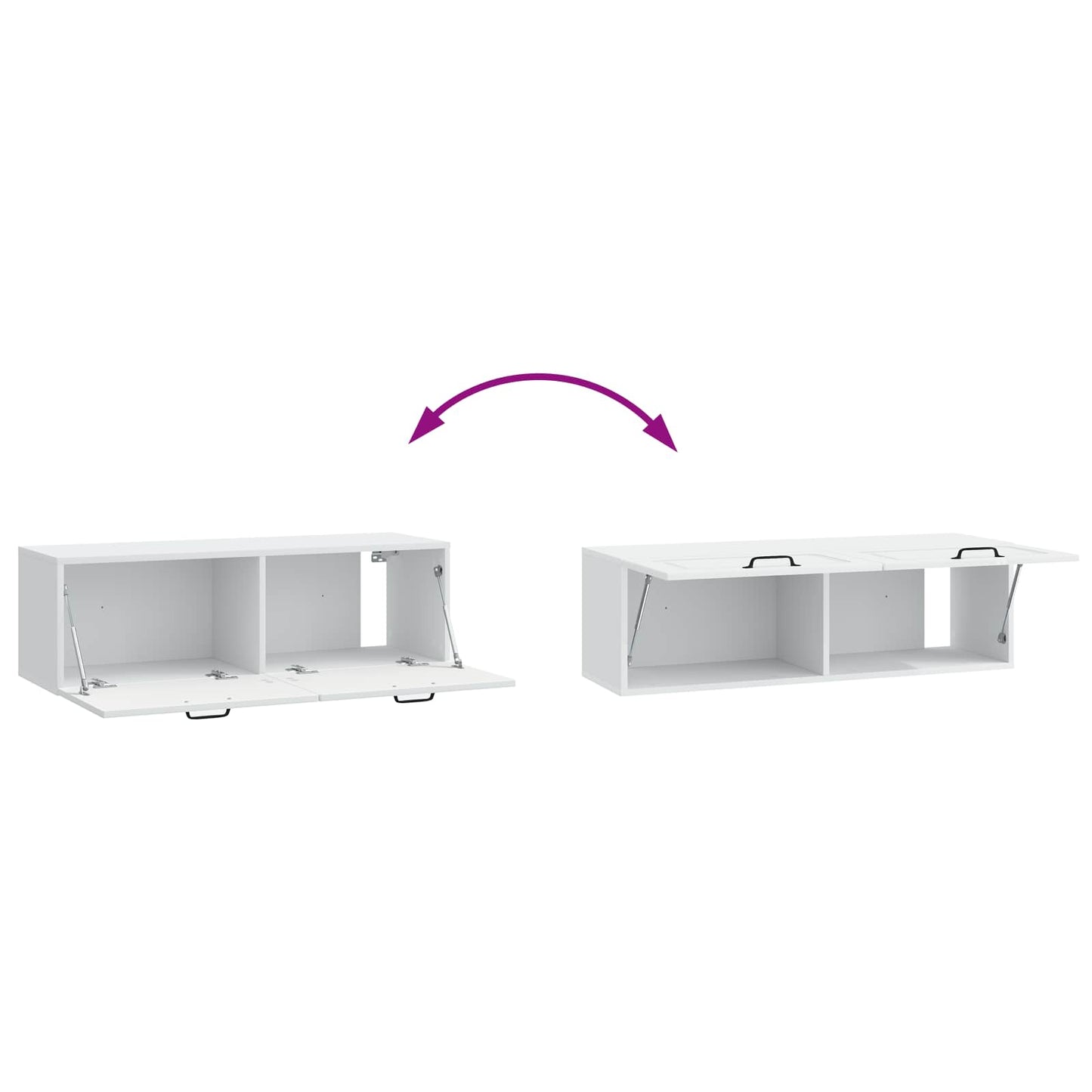 Wandmontierter TV-Schrank Weiß 98 x 31 x 30 cm Holzwerkstoff