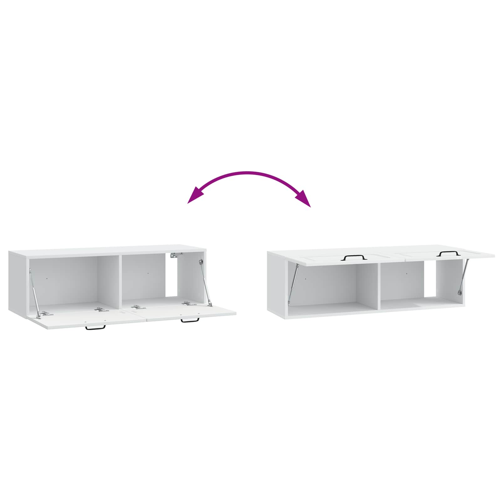 Wandmontierter TV-Schrank Weiß 98 x 31 x 30 cm Holzwerkstoff