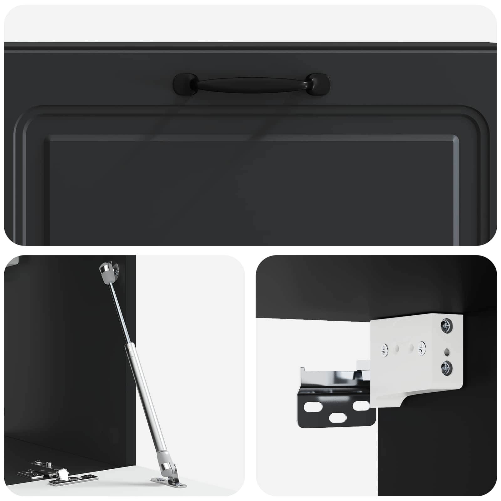 Wandmontierter TV-Schrank Schwarz 98 x 31 x 30 cm Holzwerkstoff