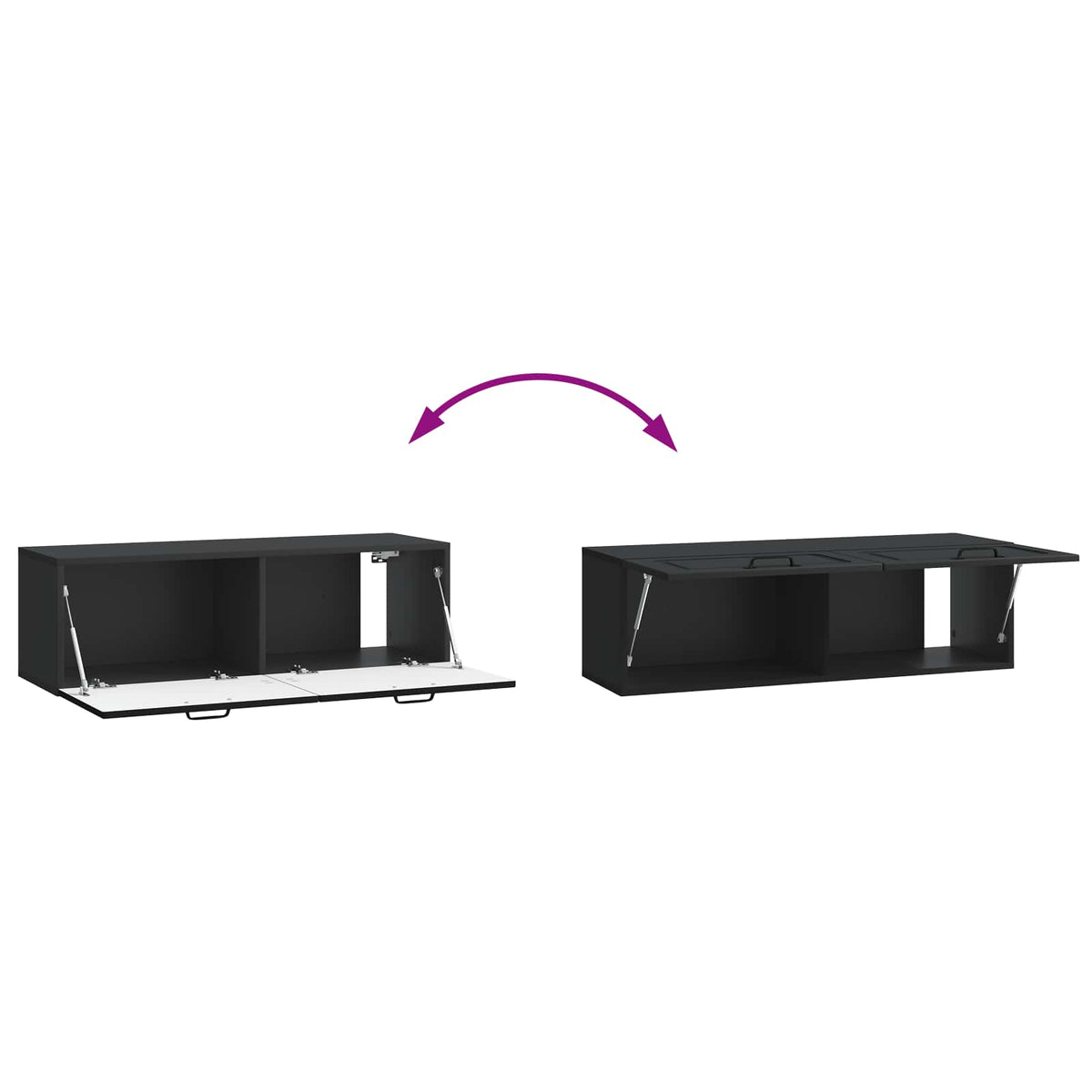 Wandmontierter TV-Schrank Schwarz 98 x 31 x 30 cm Holzwerkstoff