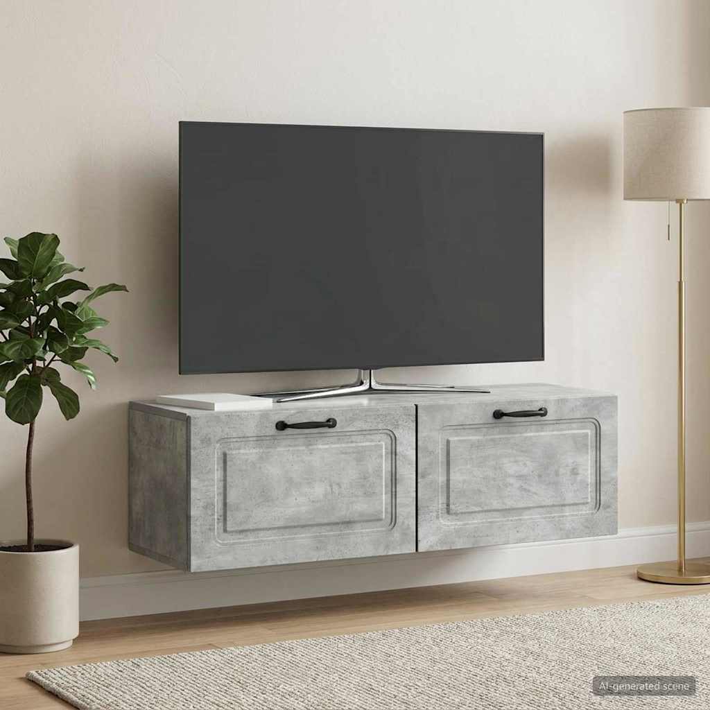 Wandmontierter TV-Schrank Betongrau 98 x 31 x 30 cm