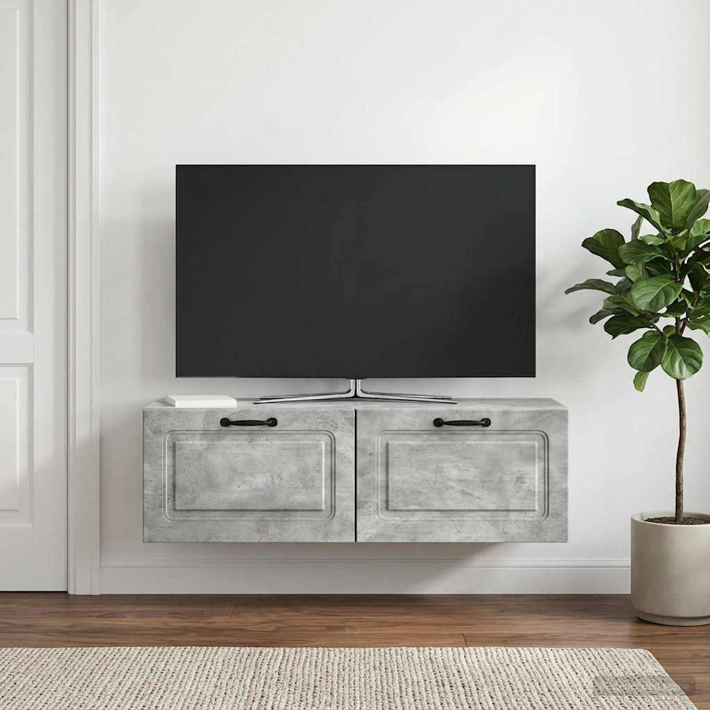 Wandmontierter TV-Schrank Betongrau 98 x 31 x 30 cm