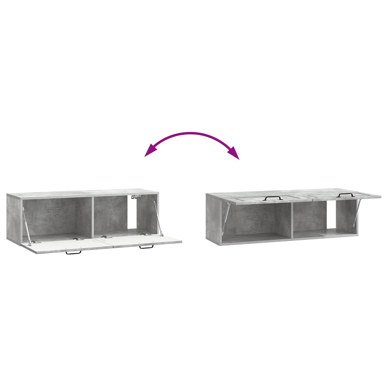 Wandmontierter TV-Schrank Betongrau 98 x 31 x 30 cm