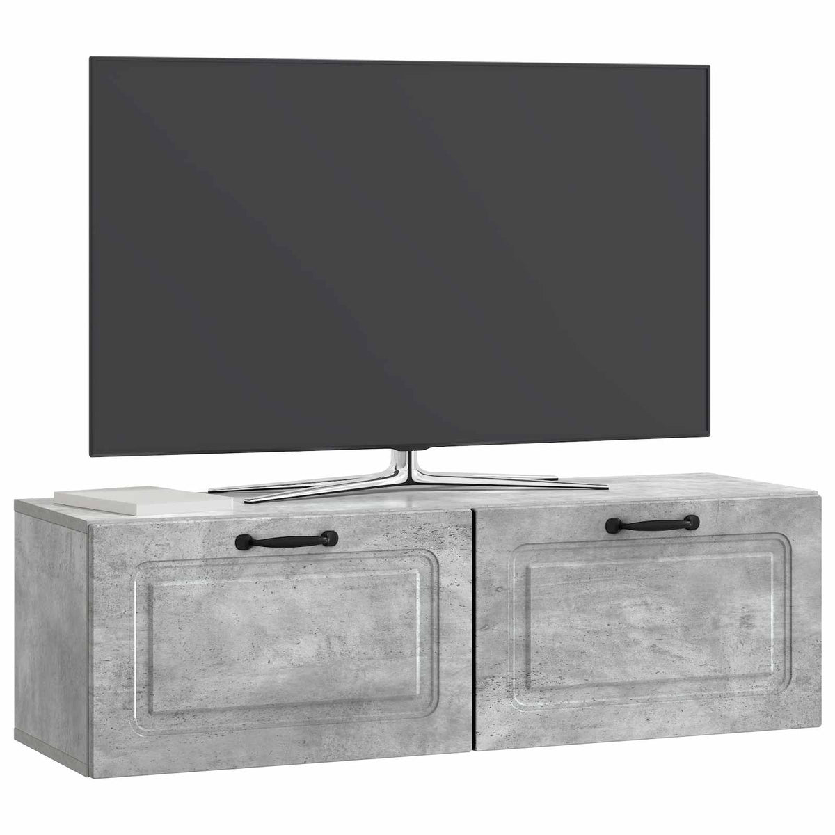 Wandmontierter TV-Schrank Betongrau 98 x 31 x 30 cm