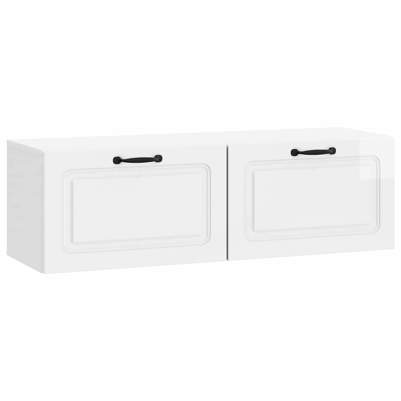 Wandmontierter TV-Schrank Hochglanz Weiß 98 x 31 x 30 cm