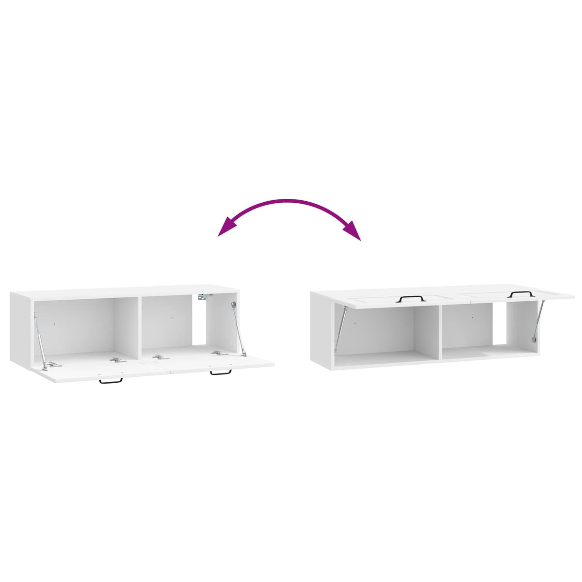 Wandmontierter TV-Schrank Hochglanz Weiß 98 x 31 x 30 cm