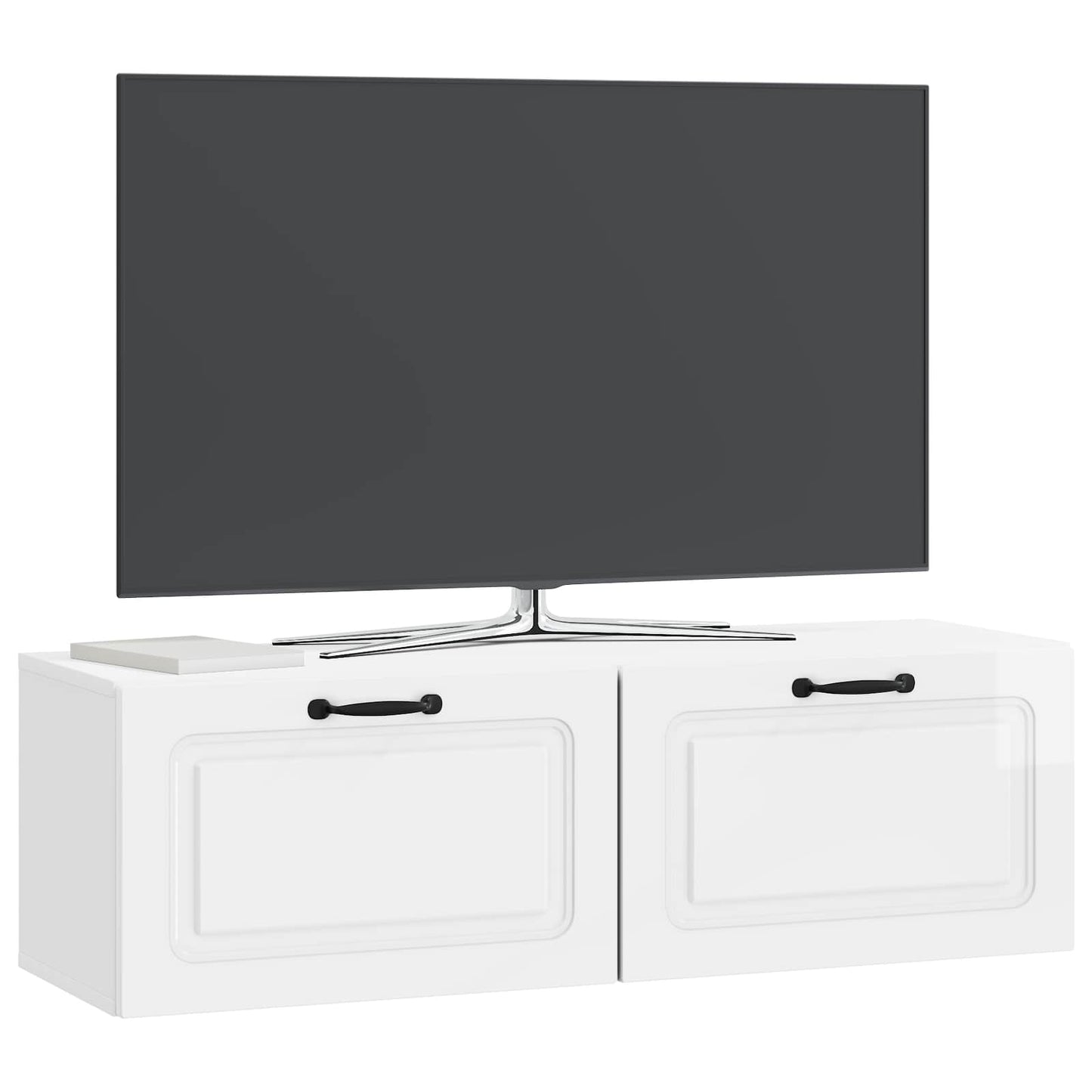 Wandmontierter TV-Schrank Hochglanz Weiß 98 x 31 x 30 cm