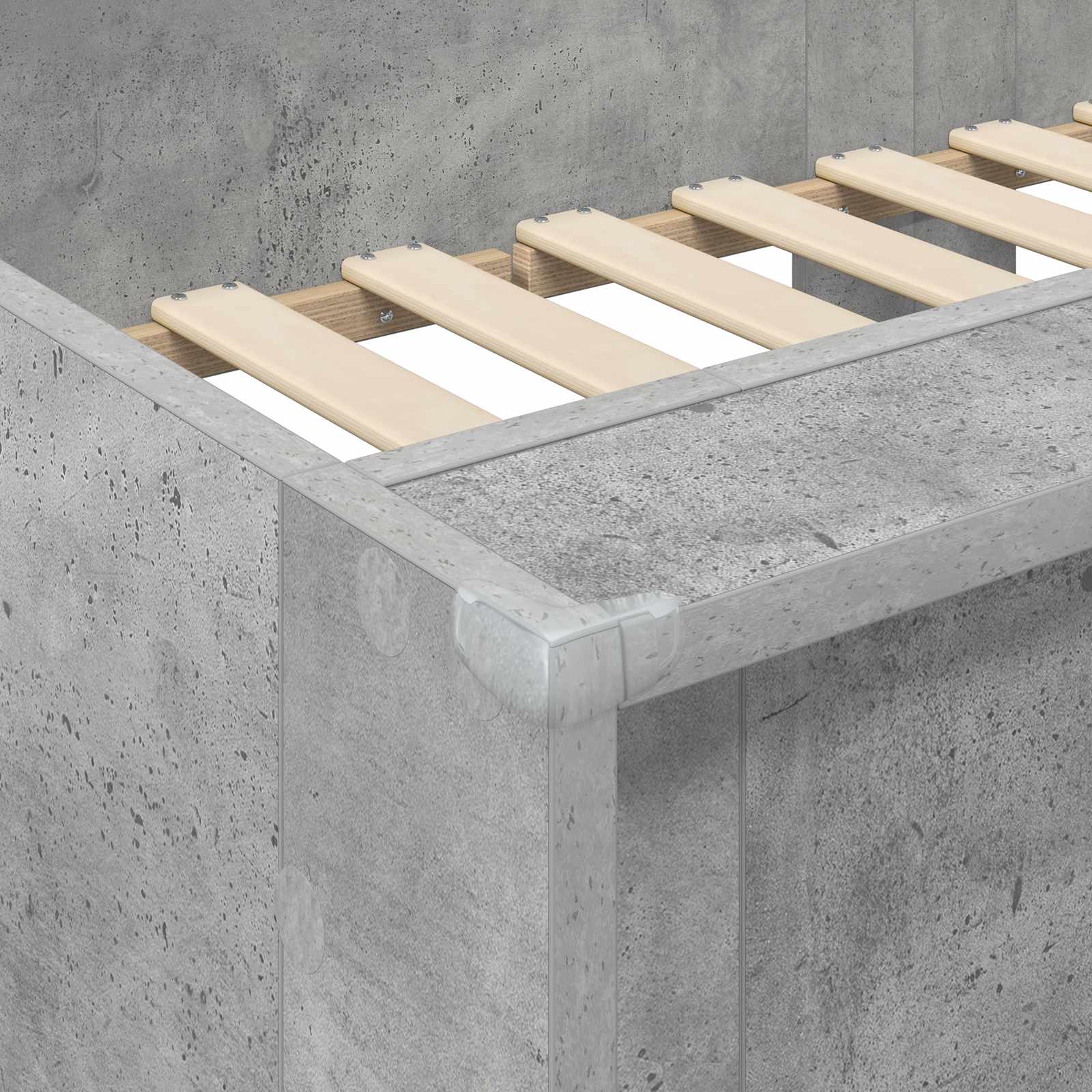 Etagenbett für Kinder Beton Grau 90 x 200 cm Holzwerkstoff
