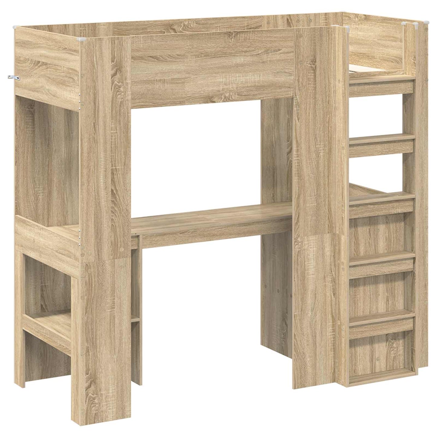Etagenbettgestell mit Schreibtisch Sonoma-Eiche 75 x 190 cm