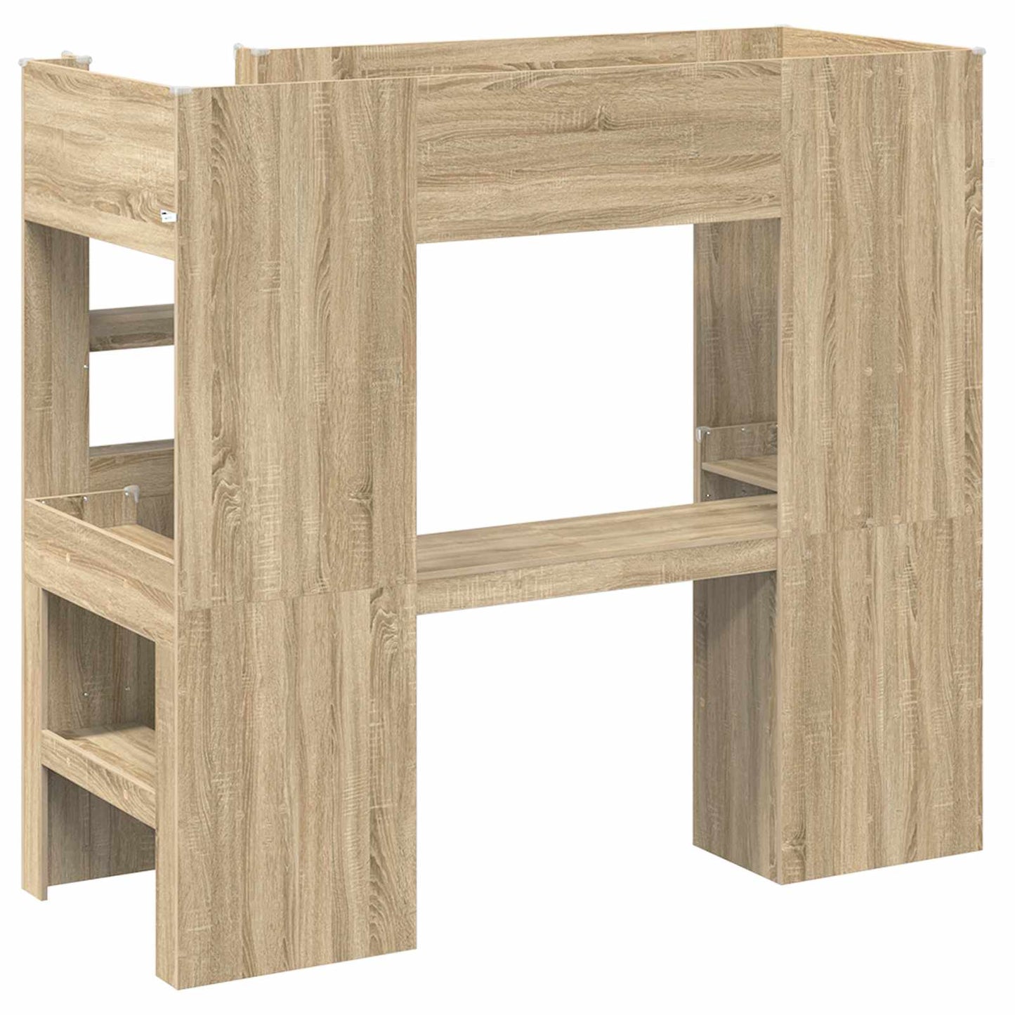 Etagenbettgestell mit Schreibtisch Sonoma-Eiche 75 x 190 cm