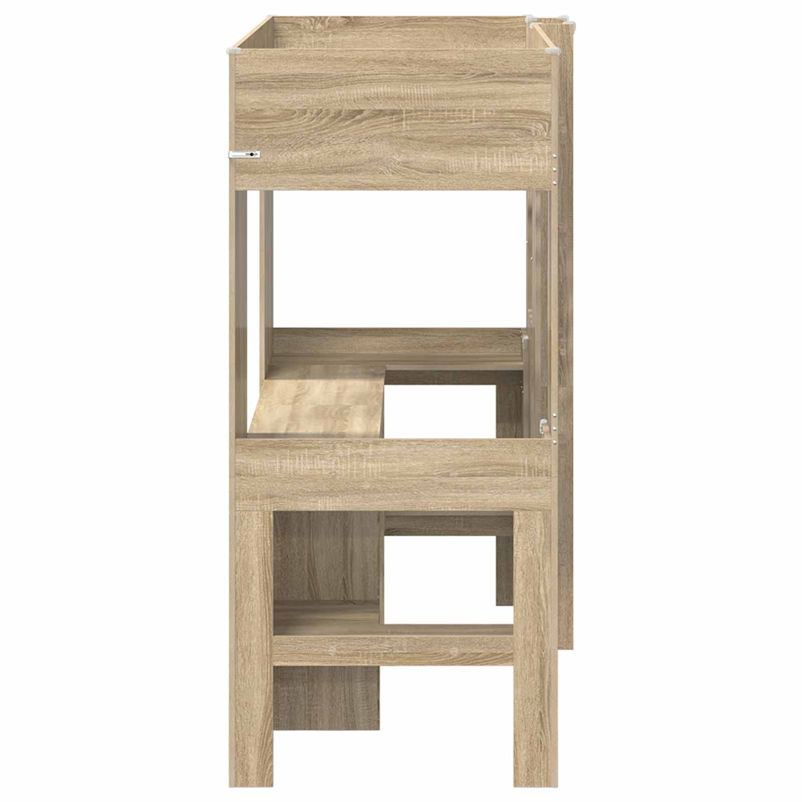 Etagenbettgestell mit Schreibtisch Sonoma-Eiche 75 x 190 cm