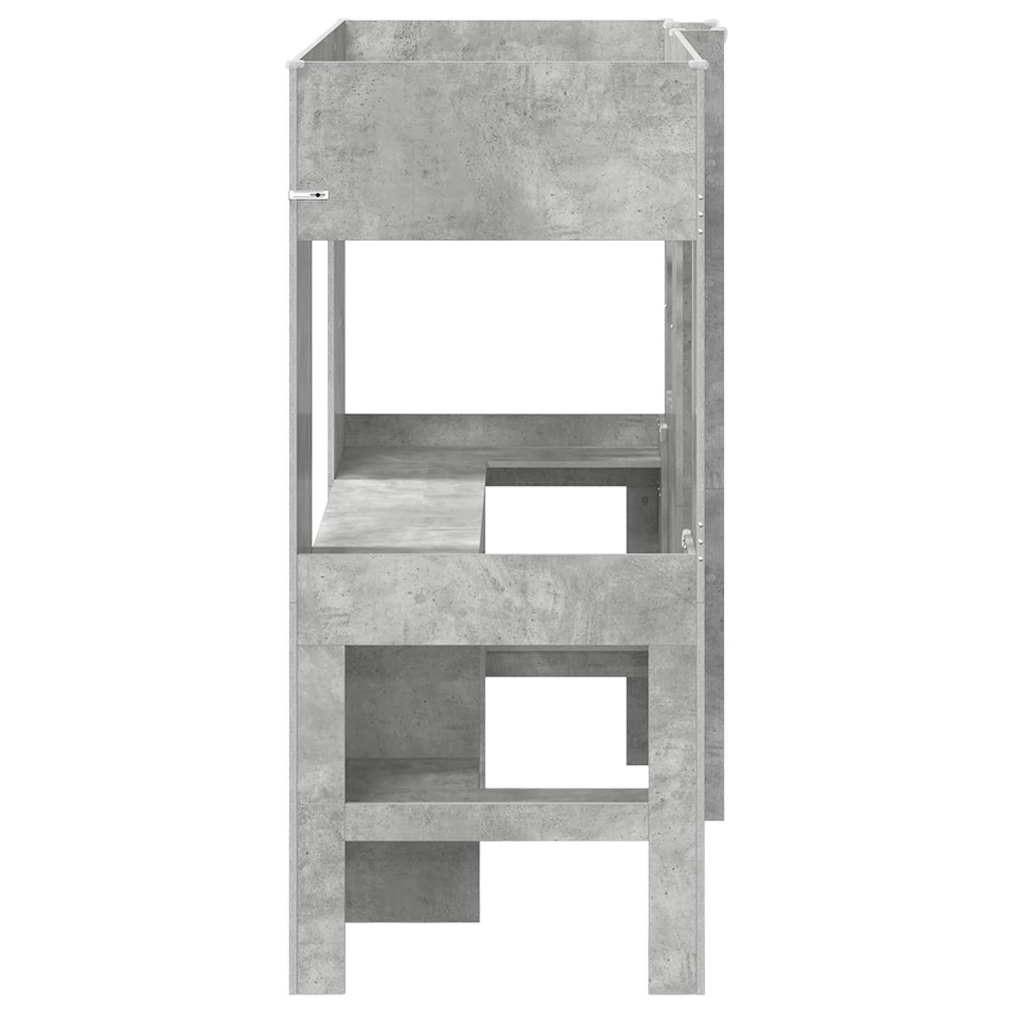 Etagenbettgestell mit Schreibtisch Beton Grau 75 x 190 cm