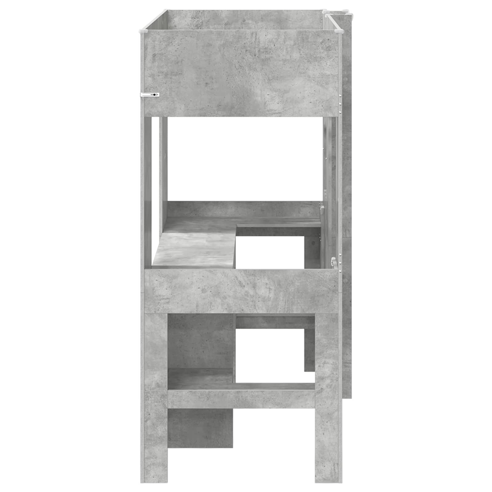 Etagenbettgestell mit Schreibtisch Beton Grau 75 x 190 cm