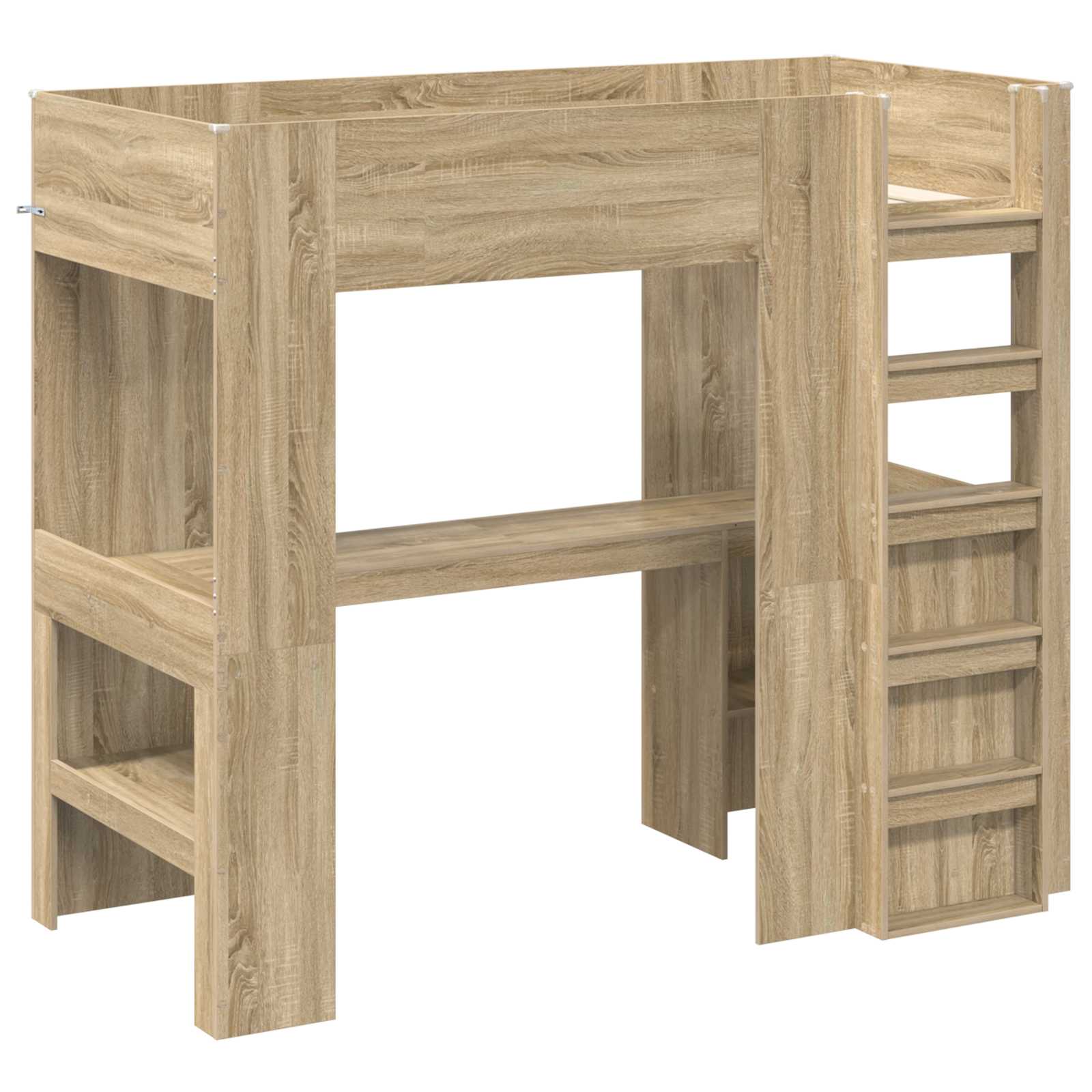 Etagenbettgestell mit Schreibtisch Sonoma-Eiche 90 x 200 cm