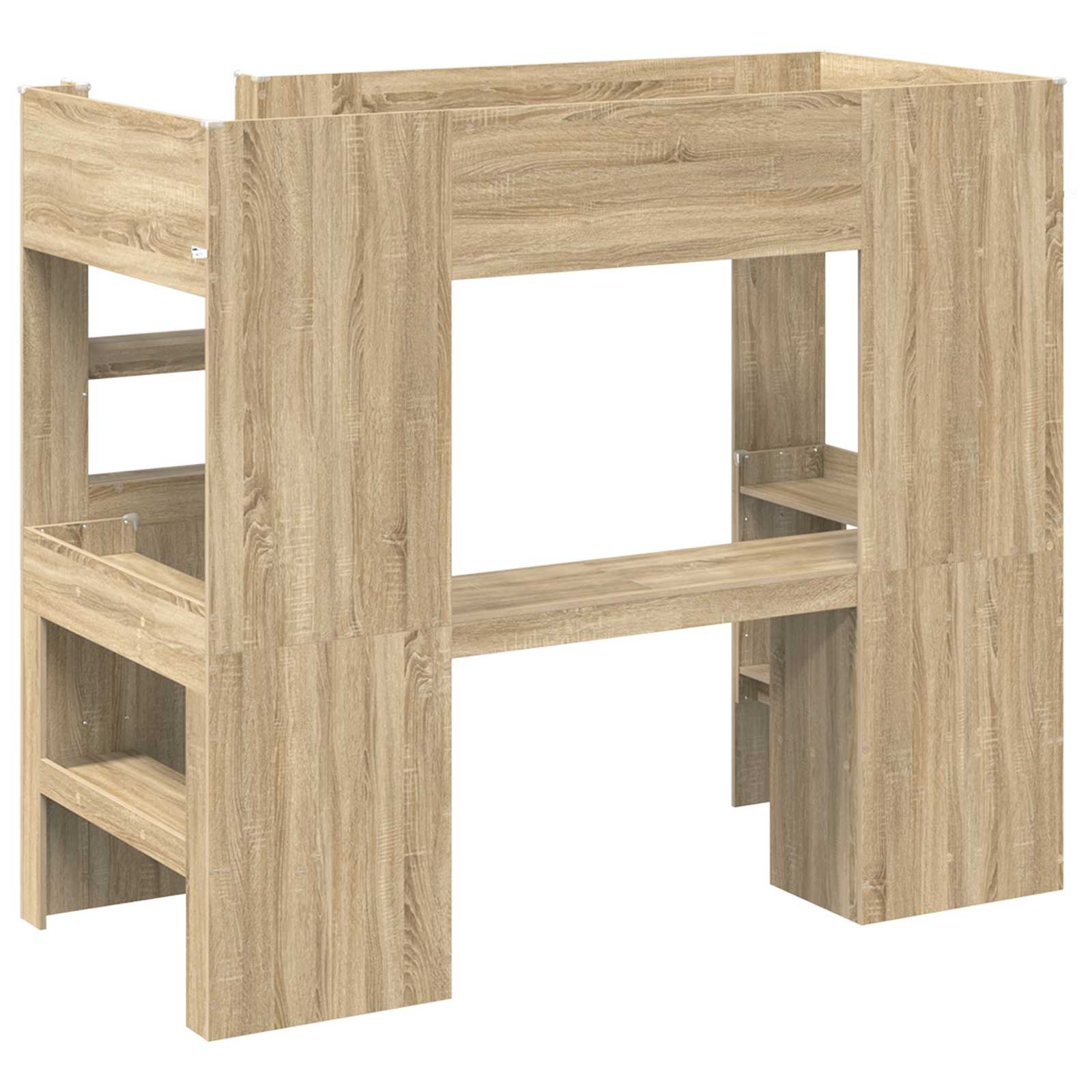 Etagenbettgestell mit Schreibtisch Sonoma-Eiche 90 x 200 cm
