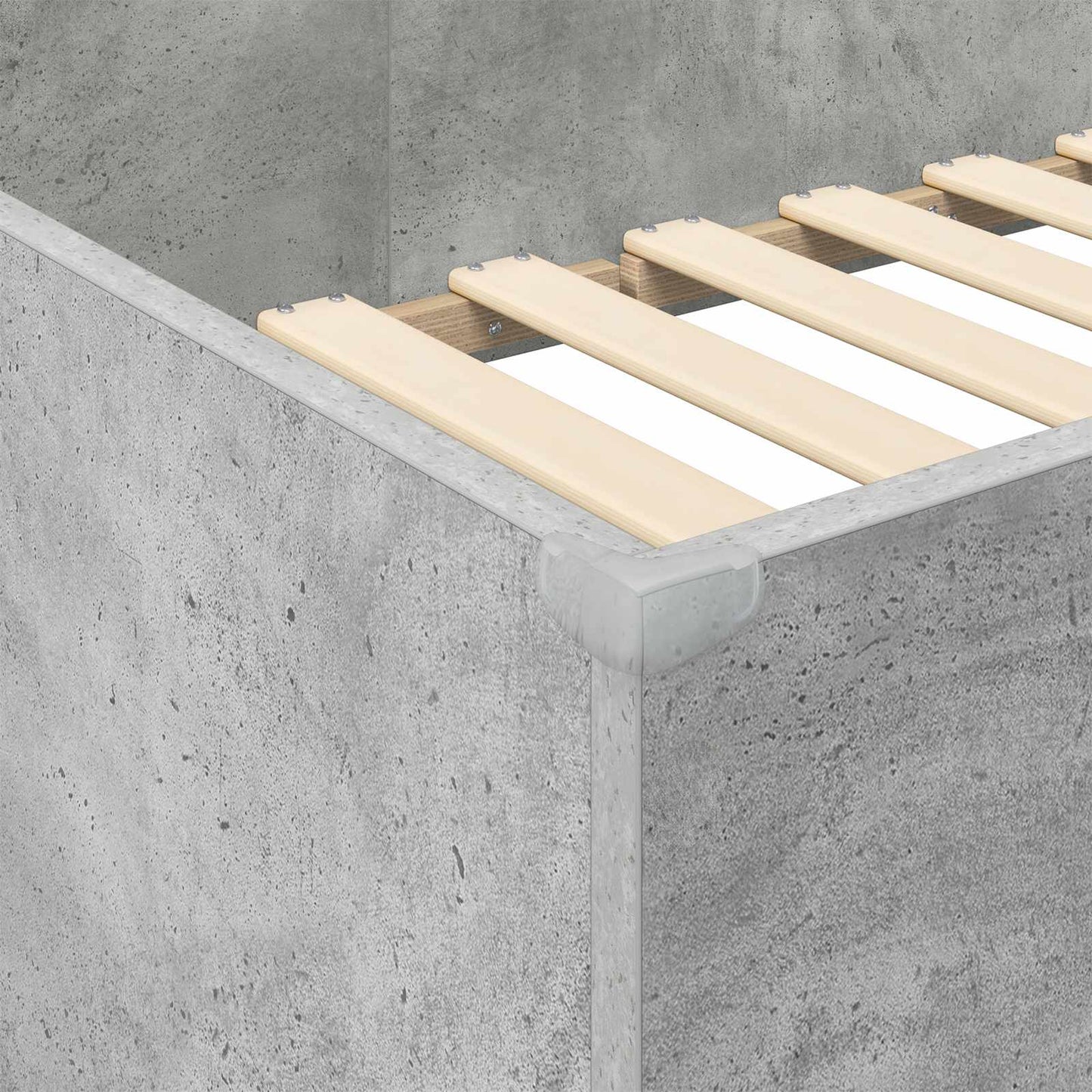 Etagenbettgestell mit Schreibtisch Beton Grau 90 x 200 cm