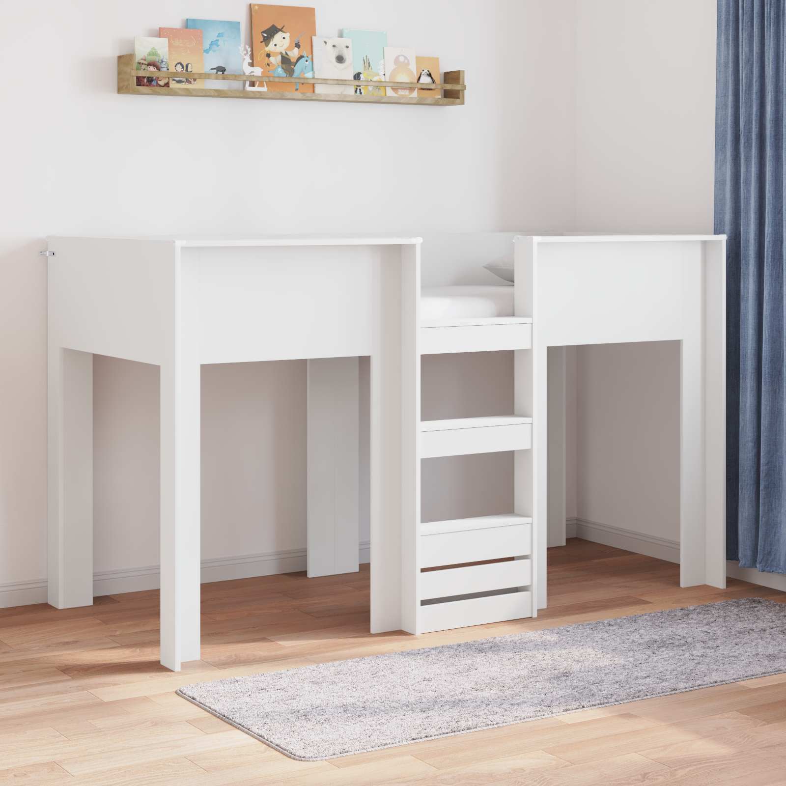 Etagenbett für Kinder Weiß 75 x 190 cm Holzwerkstoff