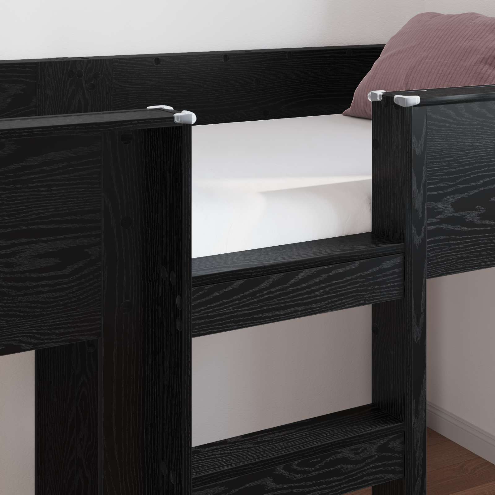 Etagenbett für Kinder Schwarz Eichen-Optik 75 x 190 cm