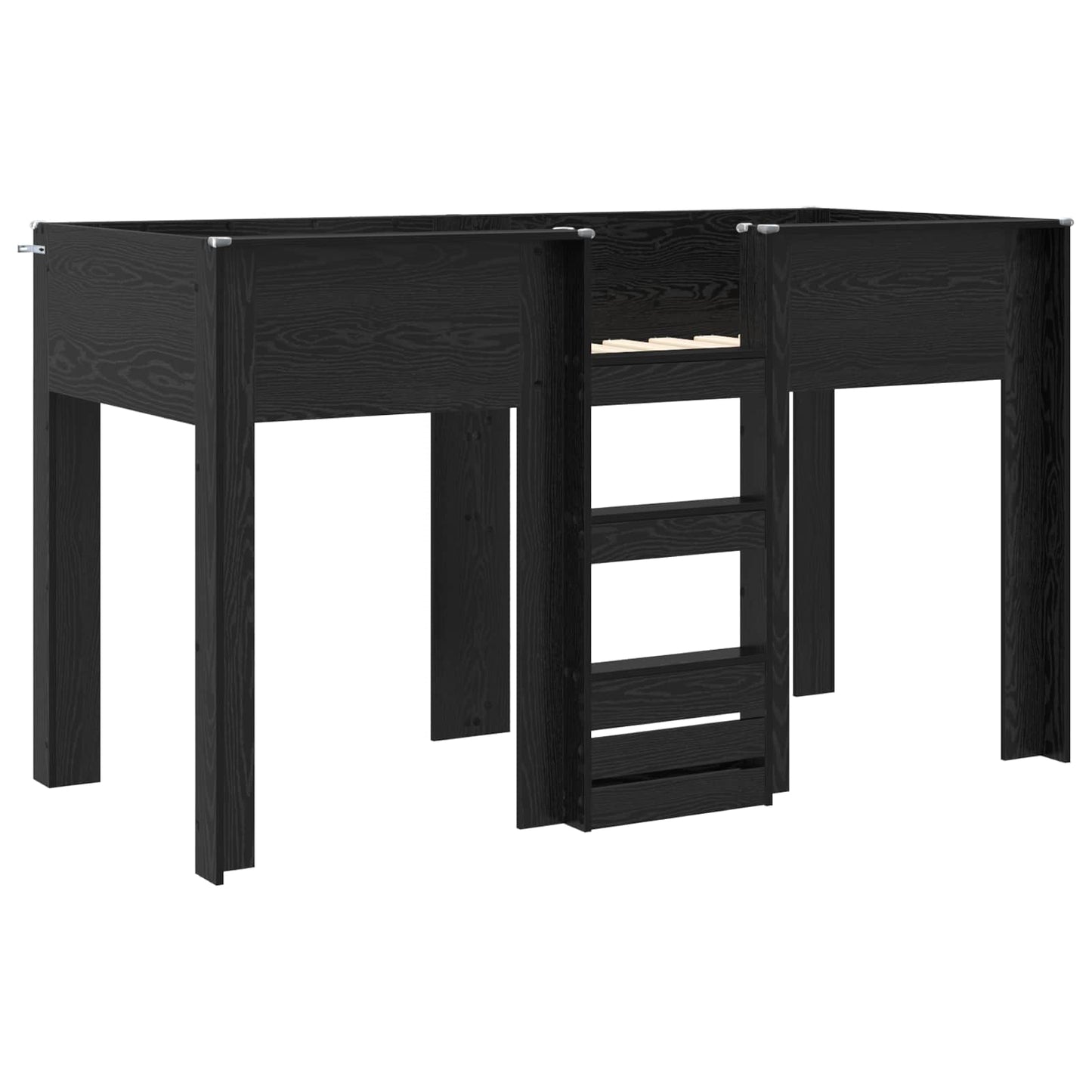 Etagenbett für Kinder Schwarz Eichen-Optik 75 x 190 cm