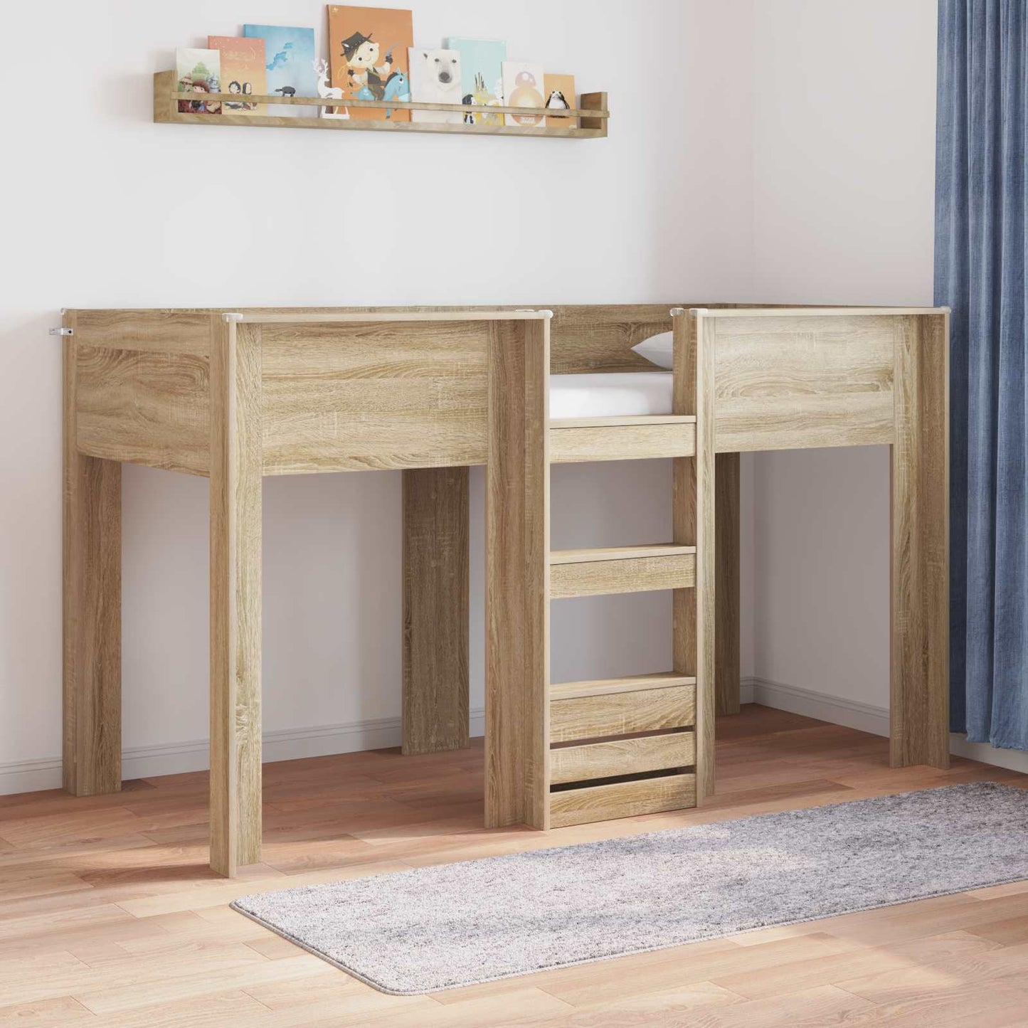 Etagenbett für Kinder Sonoma-Eiche 75 x 190 cm Holzwerkstoff