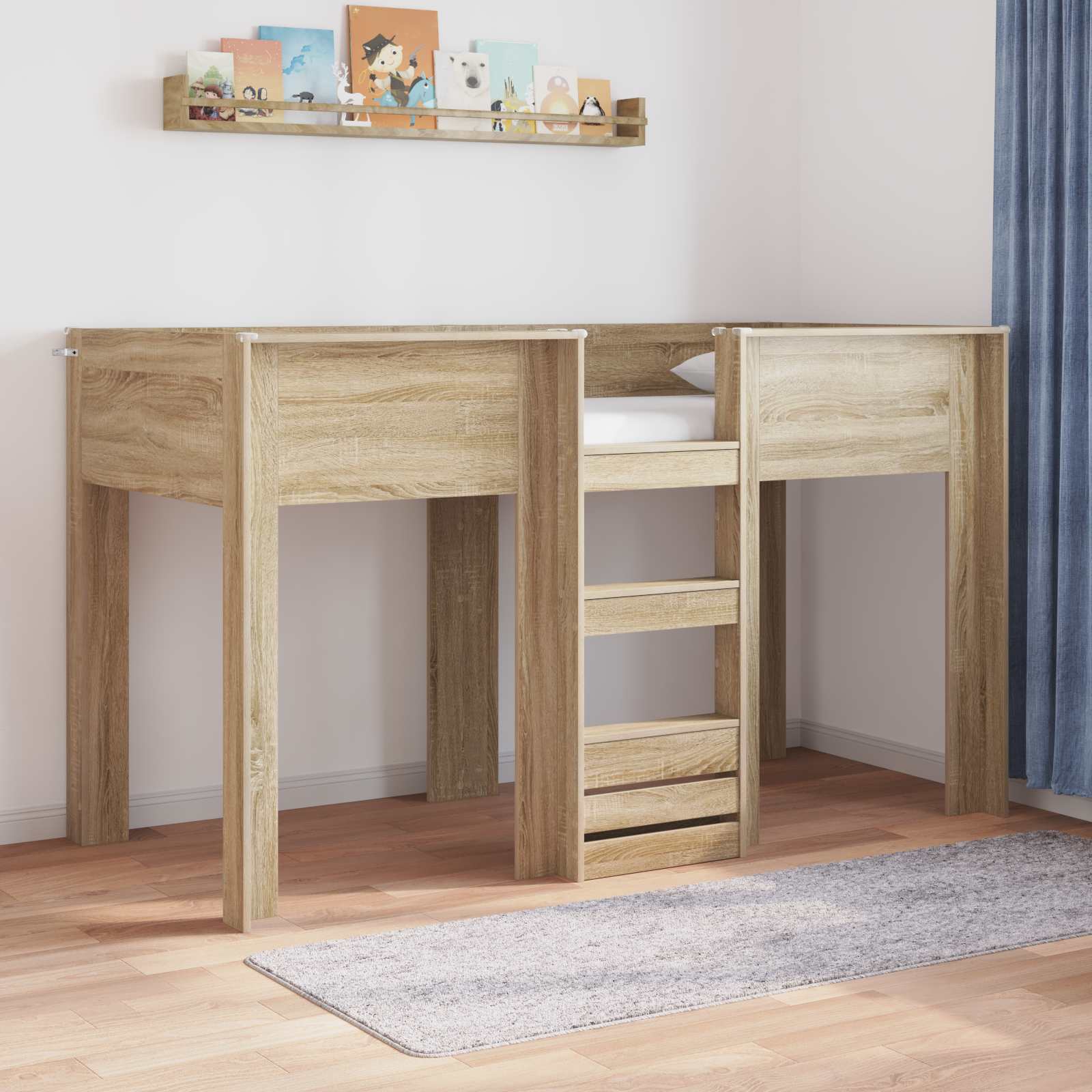 Etagenbett für Kinder Sonoma-Eiche 75 x 190 cm Holzwerkstoff