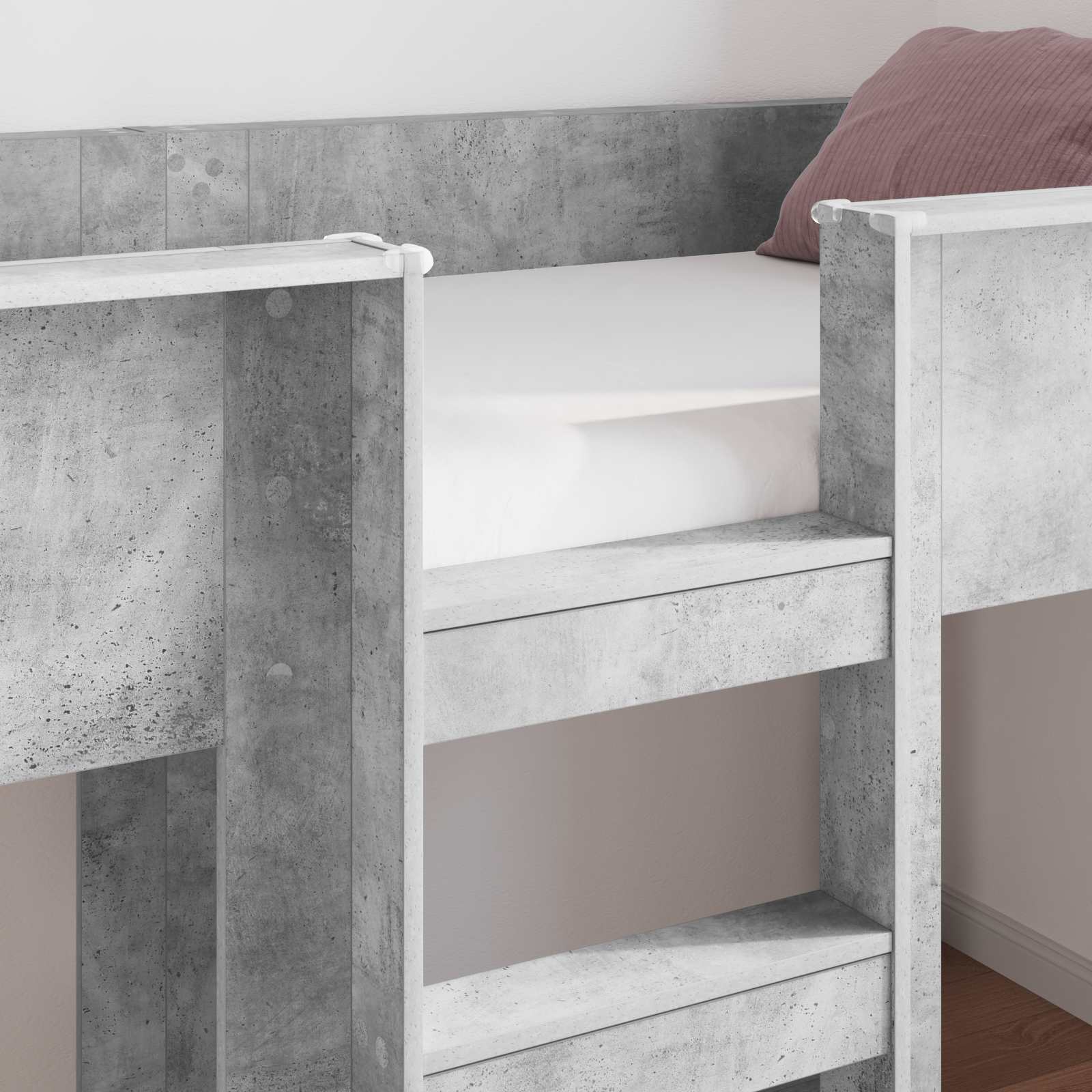 Etagenbett für Kinder Beton Grau 75 x 190 cm Holzwerkstoff