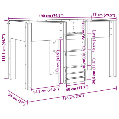 Etagenbett für Kinder Beton Grau 75 x 190 cm Holzwerkstoff