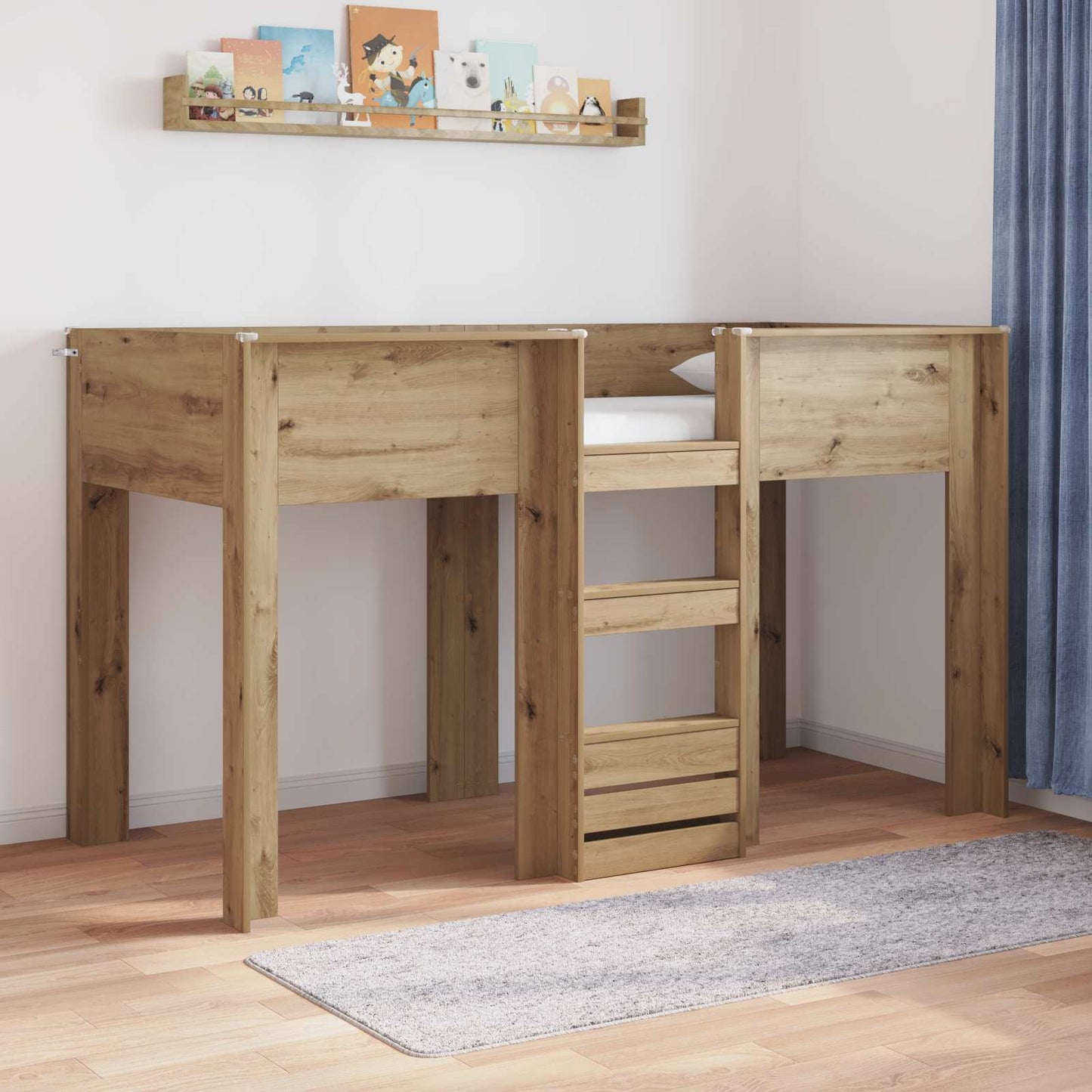 Etagenbett für Kinder Artisan-Eiche 75 x 190 cm Holzwerkstoff